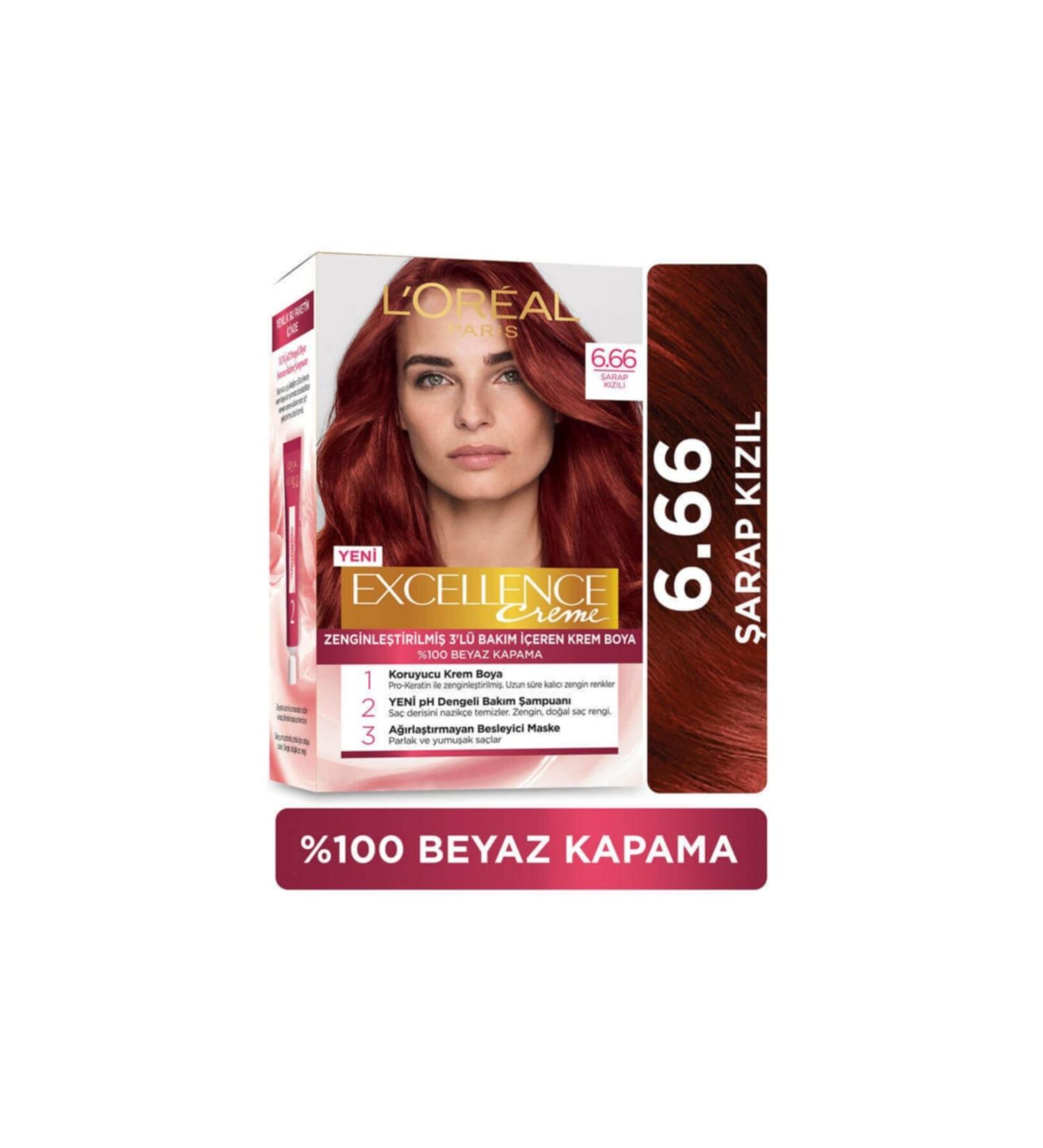 L'Oreal Paris Excellence Creme 6.66 Dark Blonde Intense Red - Buy Online on GoSupps.com