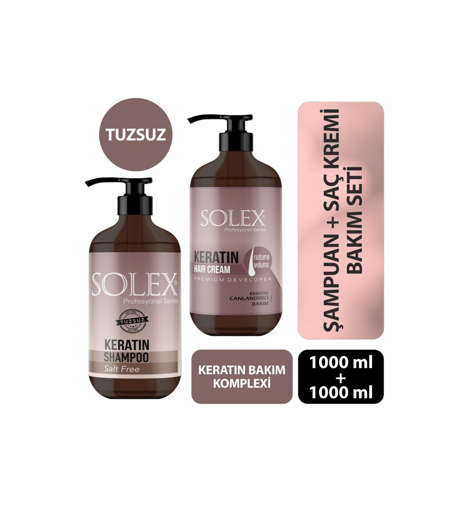 Solex Salt-Free Keratin Essence Shampoo and Conditioner Care Set 1 000 ml 1000 ml - Buy Online on GoSupps.com