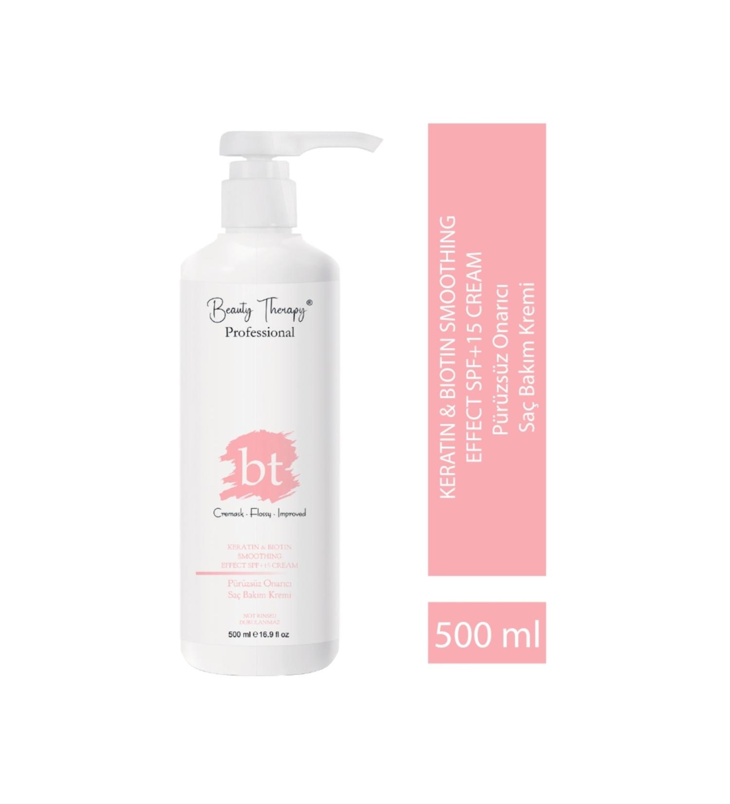 Beauty Therapy Anti-Frizz Cremask Keratin&biotin Spf15 Leave-In Hair Care Cream 500ml