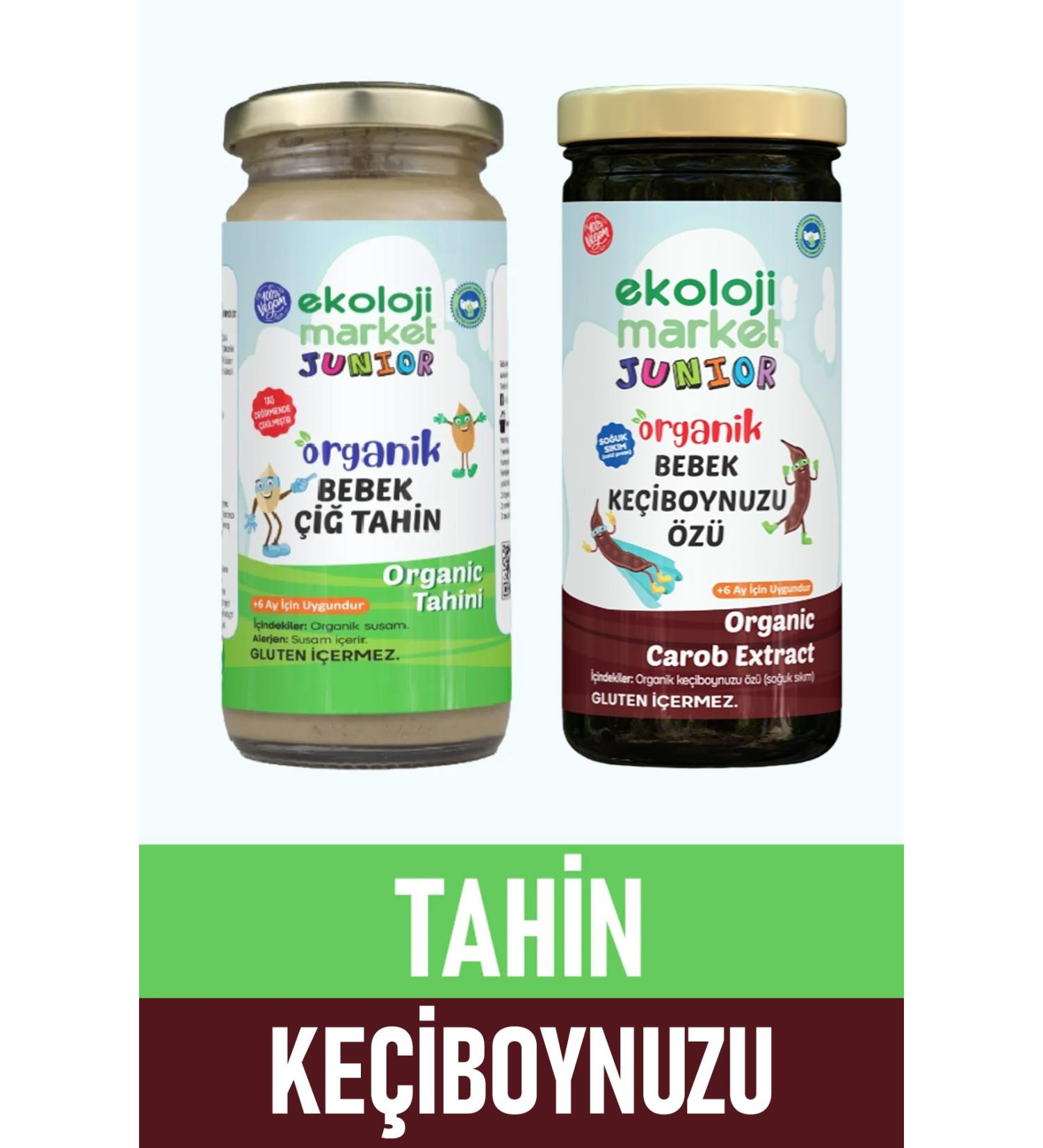 Ekoloji Market Organic Raw Tahini 230 gr + Organic Carob Extract 290 gr - Buy Online on GoSupps.com