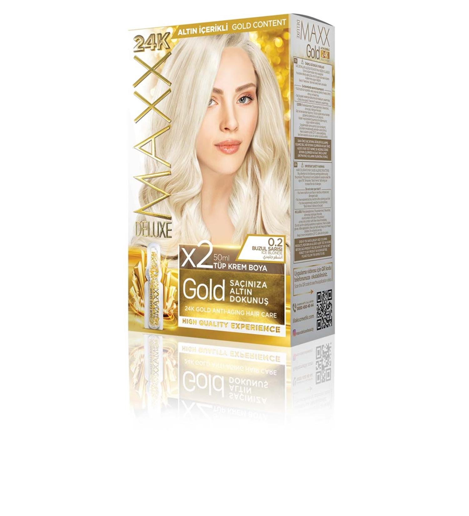 MAXX DELUXE GOLDEN SERIES 24K Gold Content Tube Dye and Hair Care Serum 30 GREAT COLORS (2X50 ML) - Buy Online on GoSupps.com