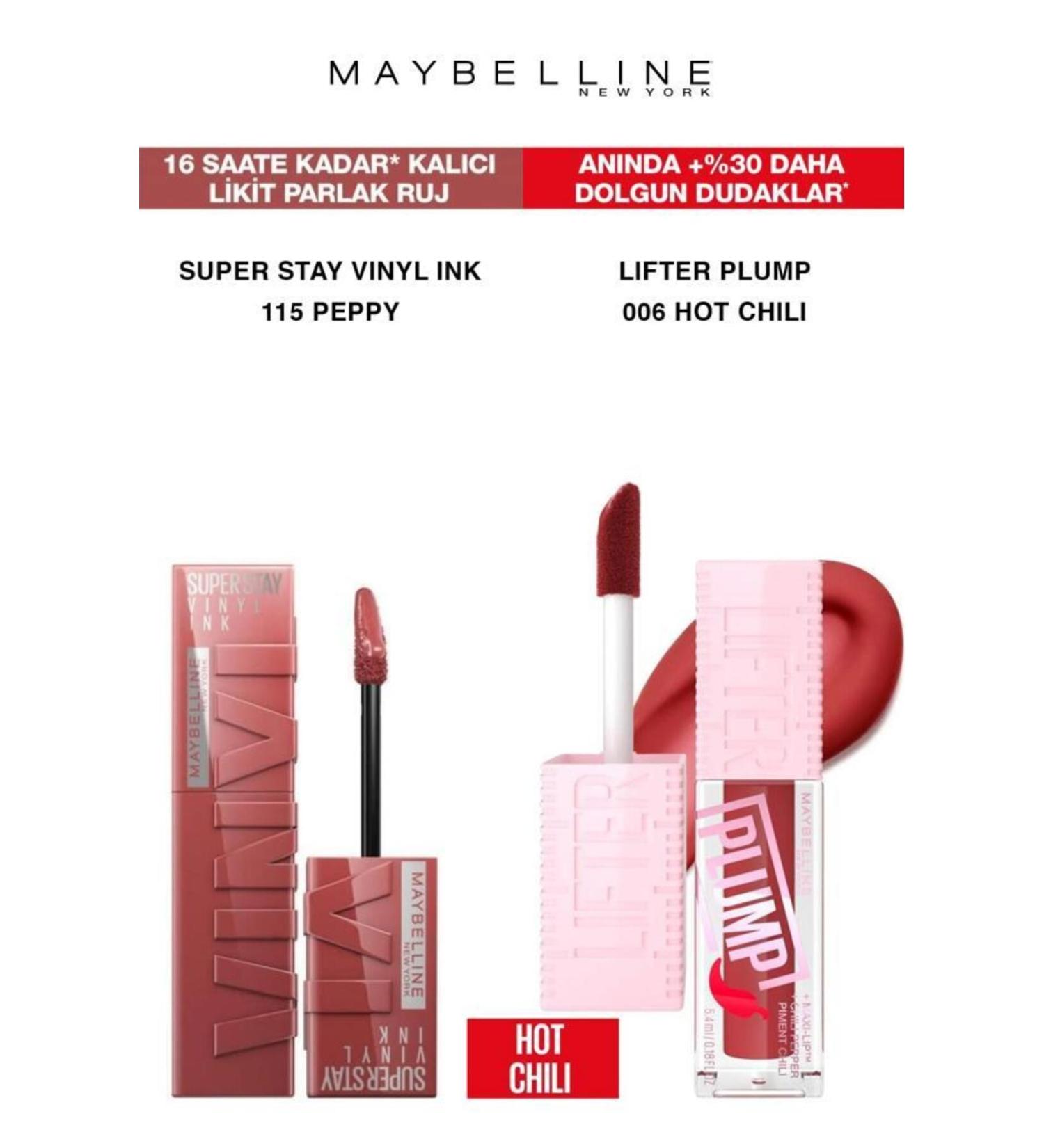 Maybelline New York Maybelline Vinyl Permanent Lipstick-Full and Smooth Lips Plumping Lipstick Set 115-006 - Buy Online on GoSupps.com