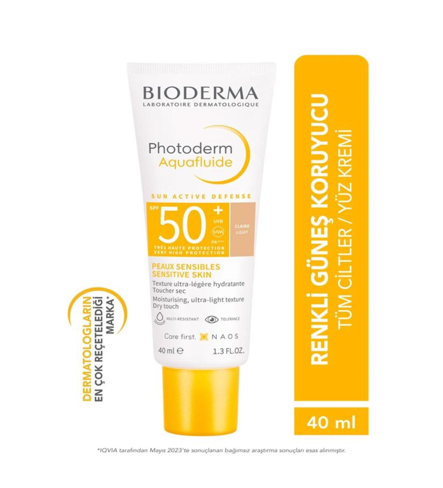 Bioderma Photoderm Aquafluid SPF50+ Light Water-based mattifying tinted sunscreen - 40 ml - Buy Online on GoSupps.com