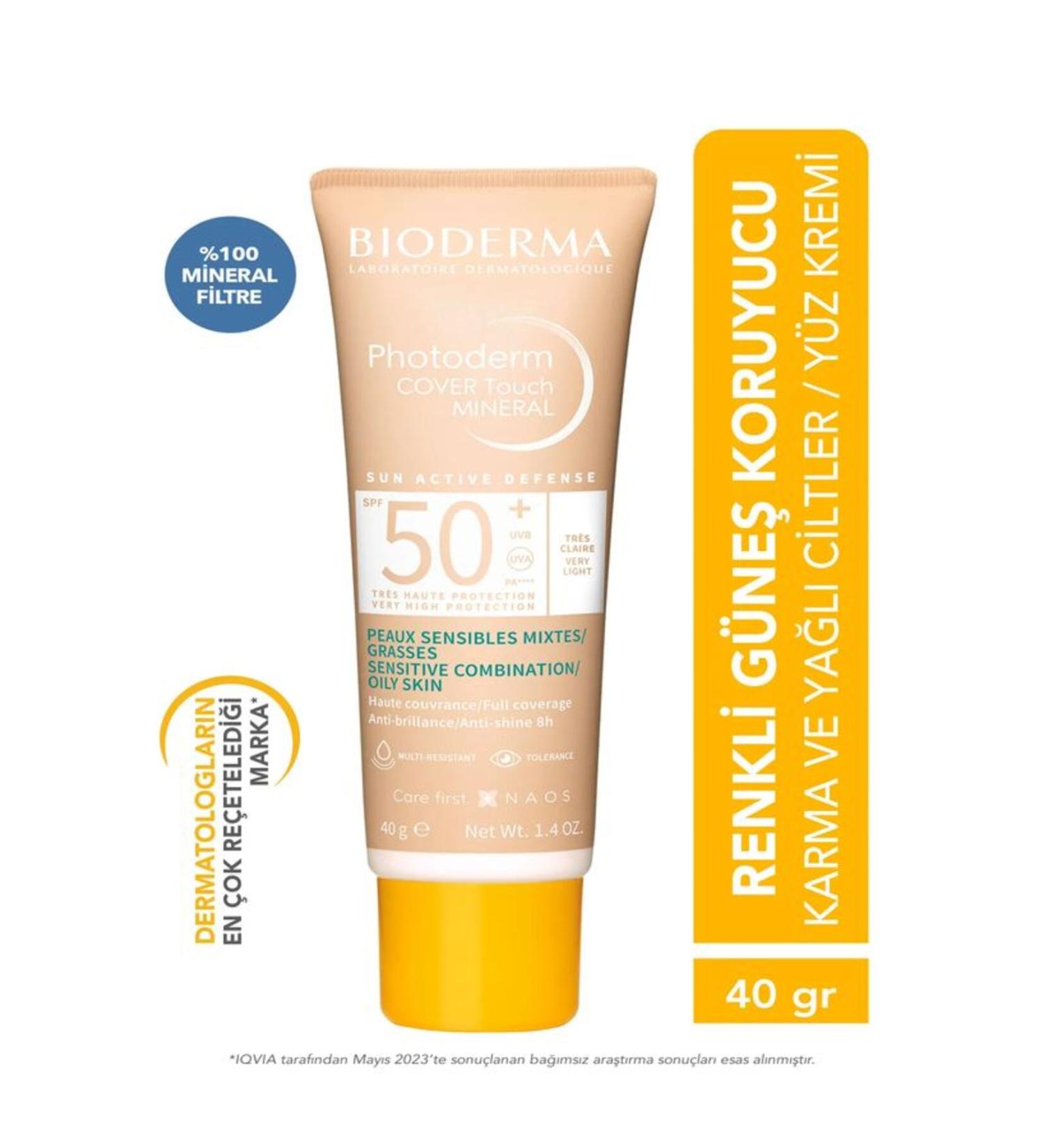 Bioderma Photoderm Cover Touch Spf50 Very Light 0 Mineral Filter Concealer Effective Sunscreen-40ml