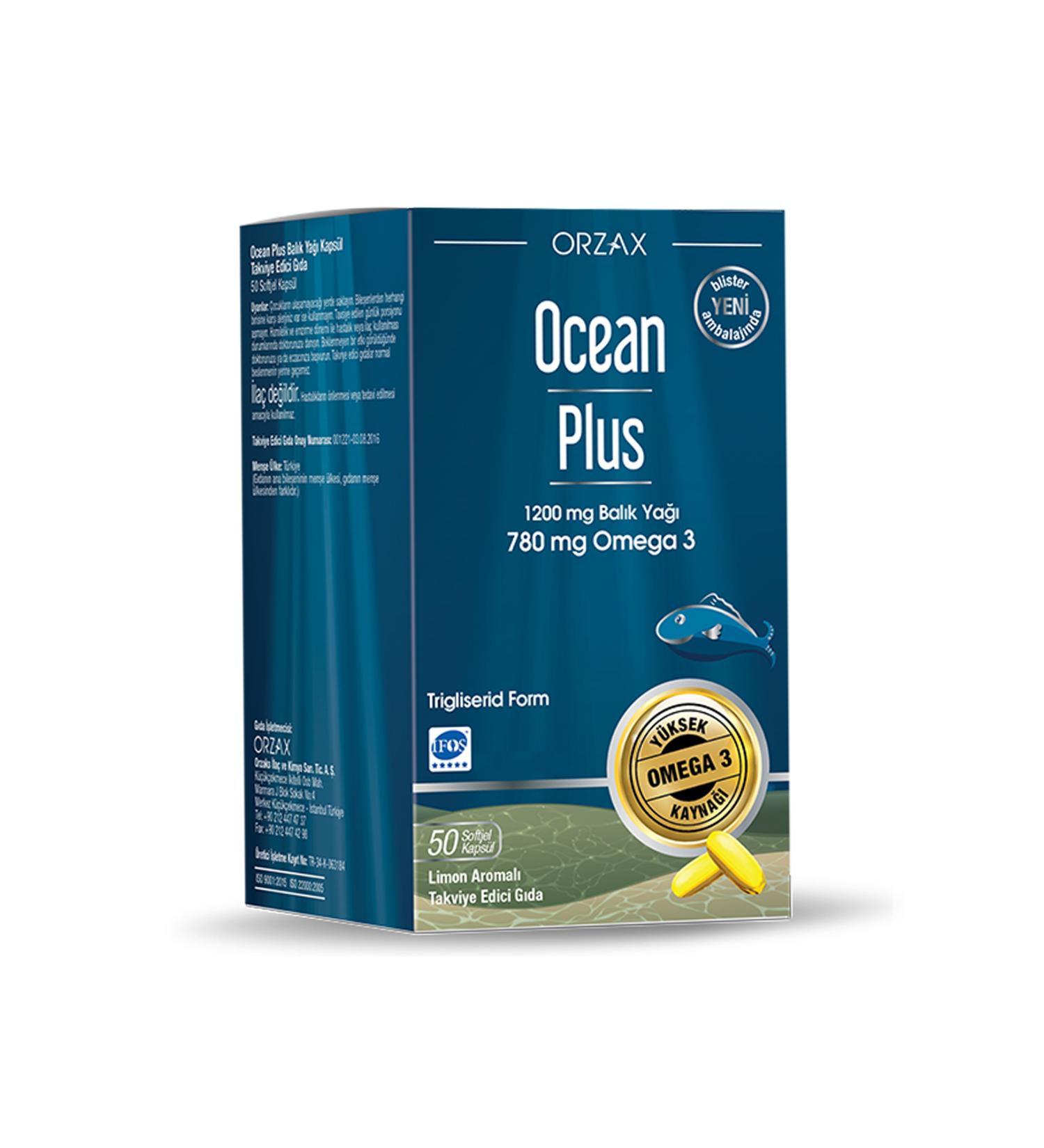 Ocean Plus 1200 Mg Fish Oil Lemon Flavored 50 Capsules