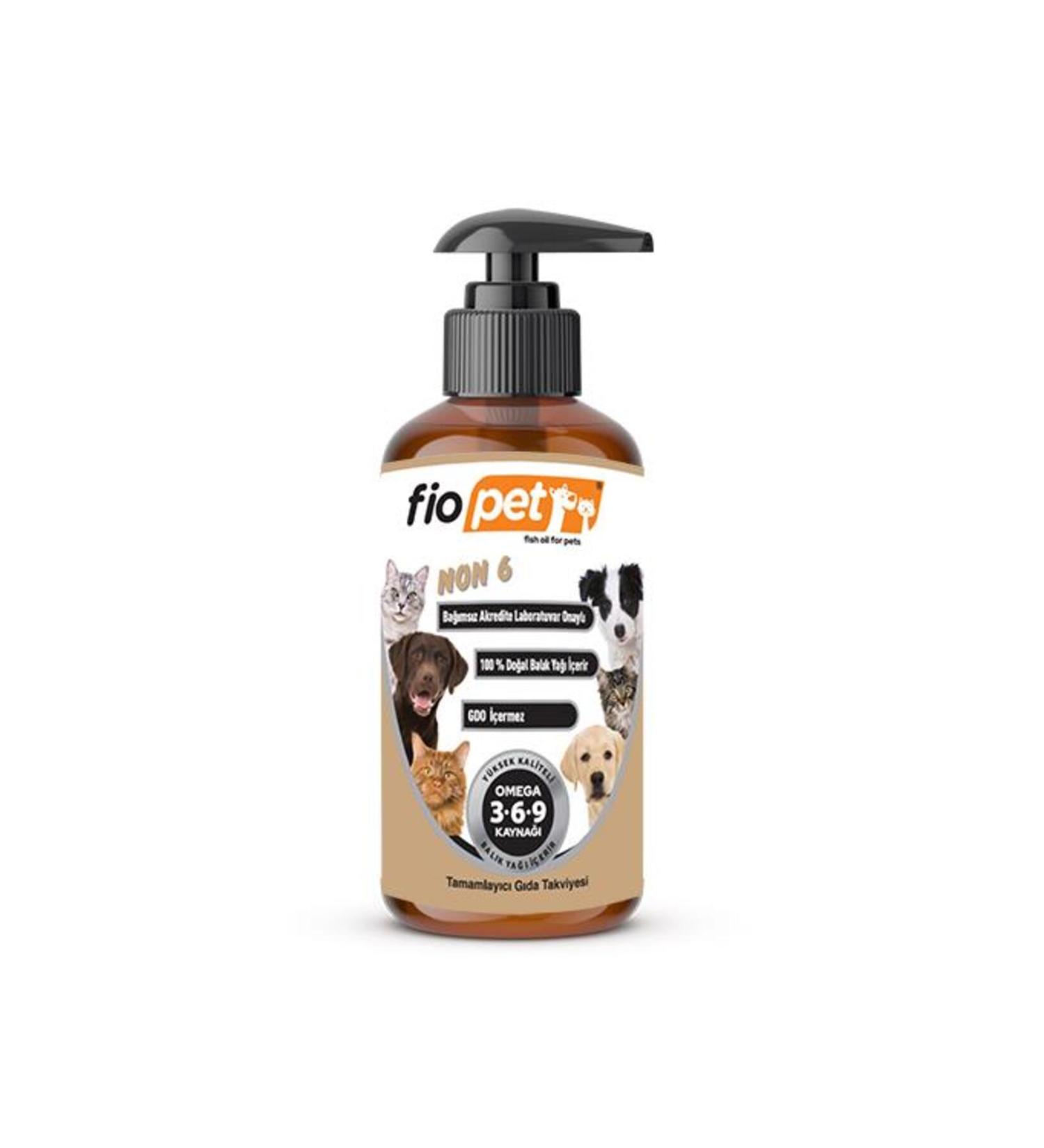 F OPET Fiopet Non 6 (LOW OMEGA 6) Natural Anchovy Fish Oil for Cats and Dogs 65 ml