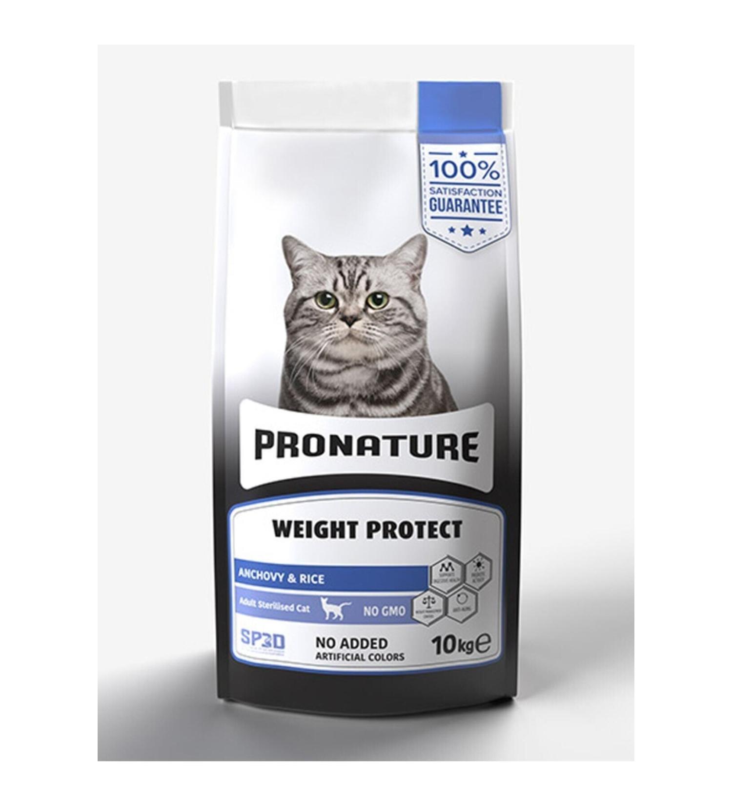 pronature Sterilized Anchovy and Rice 10kg Neutered Cat Food Weight Protect Cat Anchovy