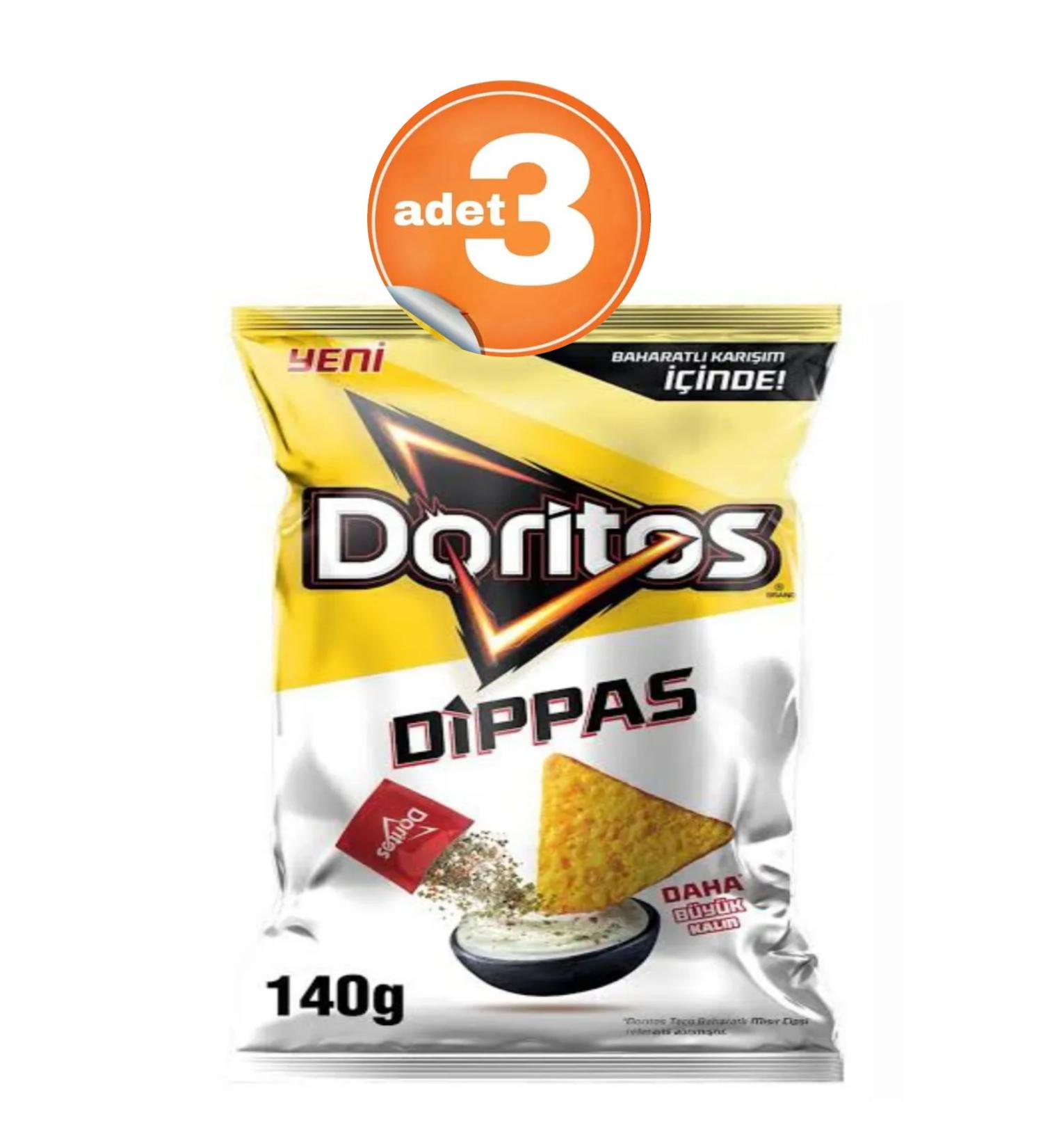 Doritos doritos dippas corn chips new flavor 140gr 3 pieces