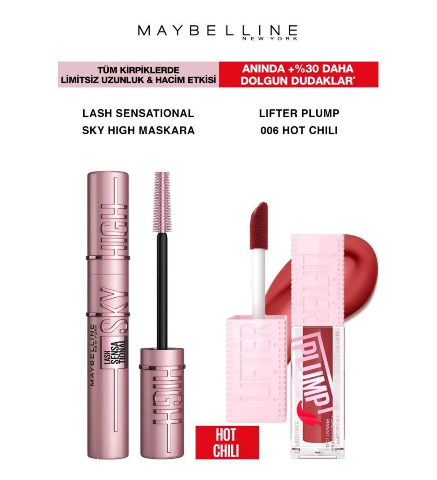 Maybelline New York Maybelline Sky High Mascara Long Voluminous Lashes-Lifter Plump Full Smooth Lips 006 - Buy Online on GoSupps.com
