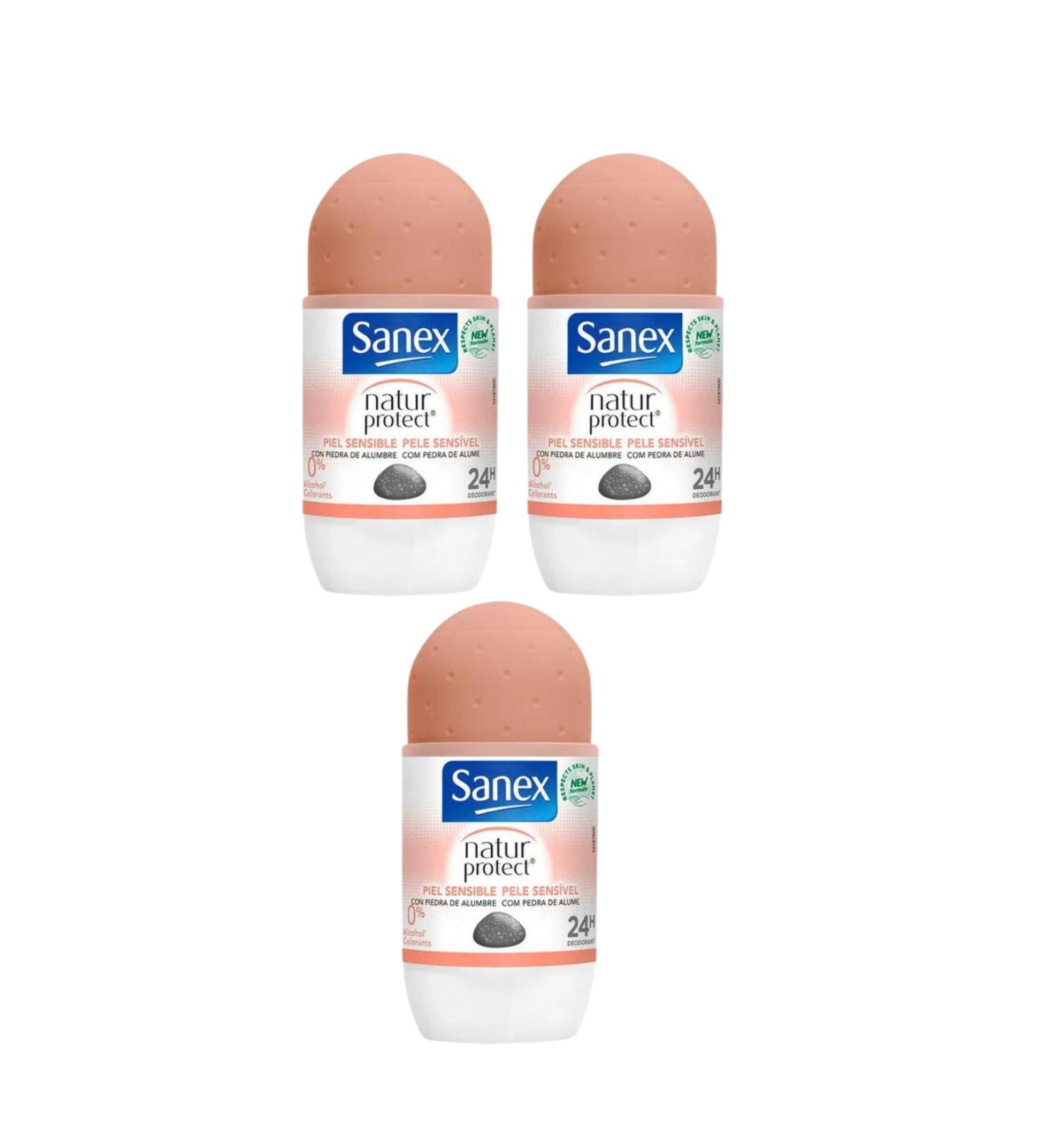 Sanex Natur Protect Piel Sensible Roll-on 50 ml (3 Pieces)