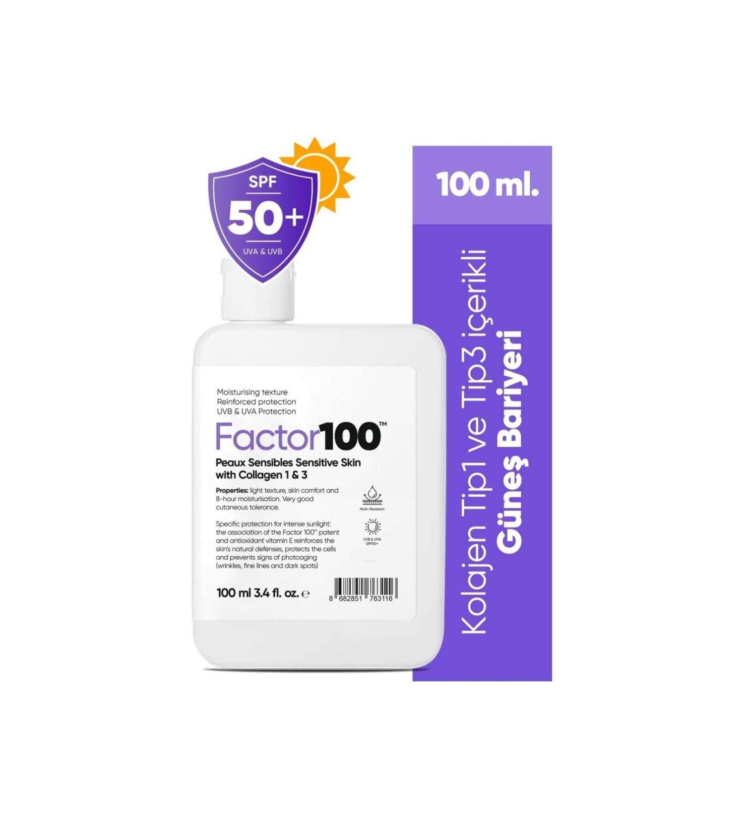 Factor FACTOR100 Ultra Moisturizing Anti-Stain High Protection SPF50+ 100ML pharmacy store product
