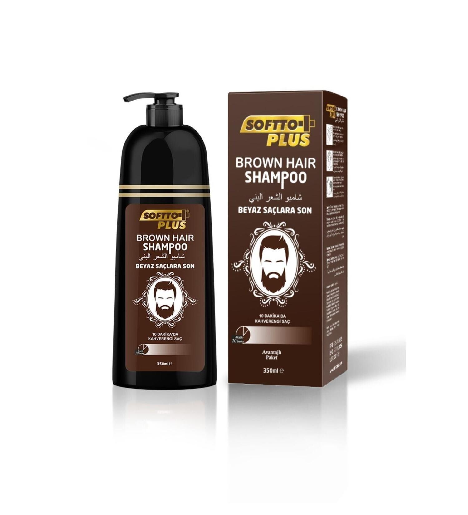 Softto Plus DARK BROWN AND WHITE HAIR PROTECTING SHAMPOO FROM ROOT TO TYPE 350 ML KEYON867
