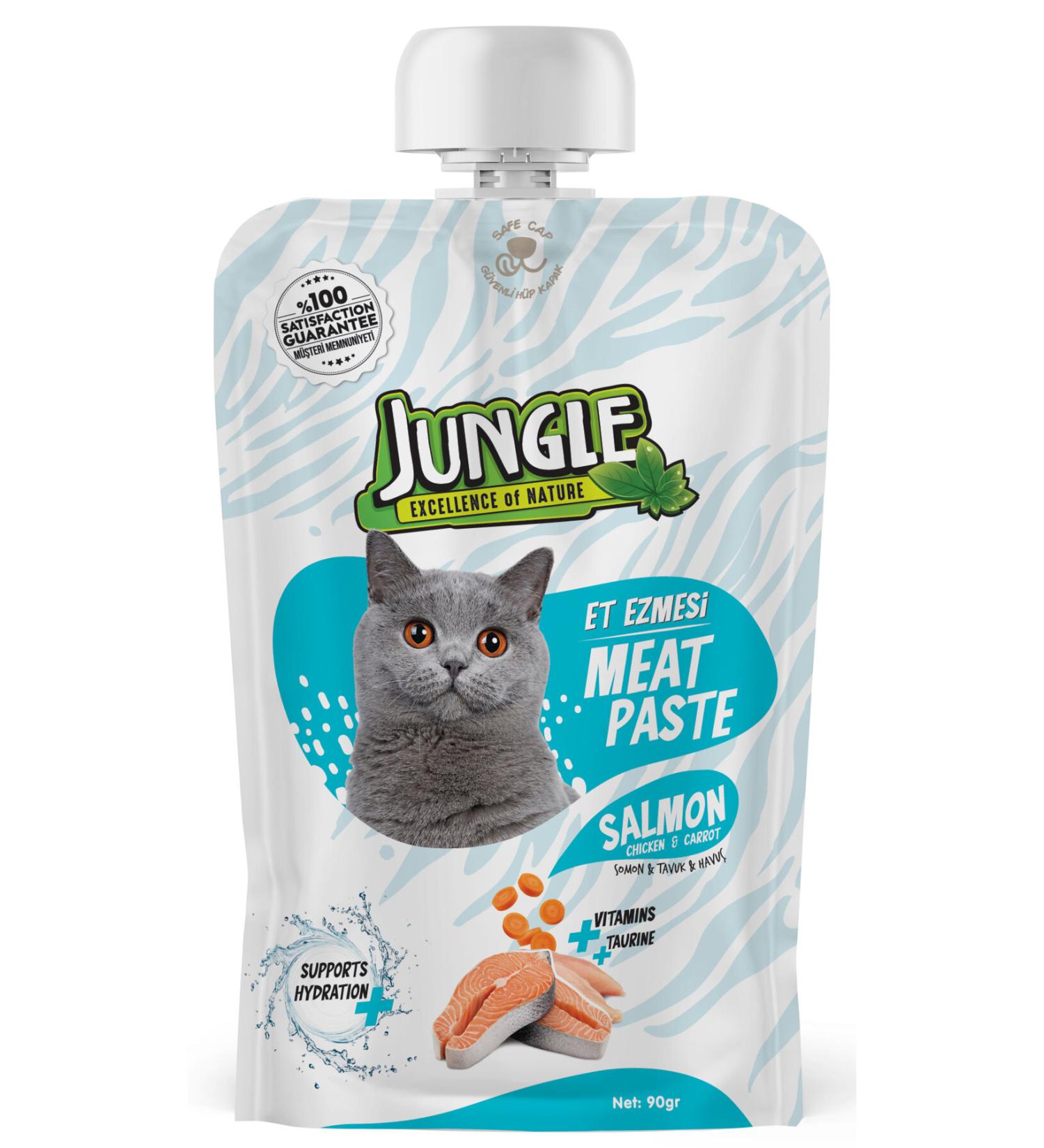 Jungle 90 GR MEAT PASTE CAT WITH FRESH SALMON & CHICKEN 10 PIECES