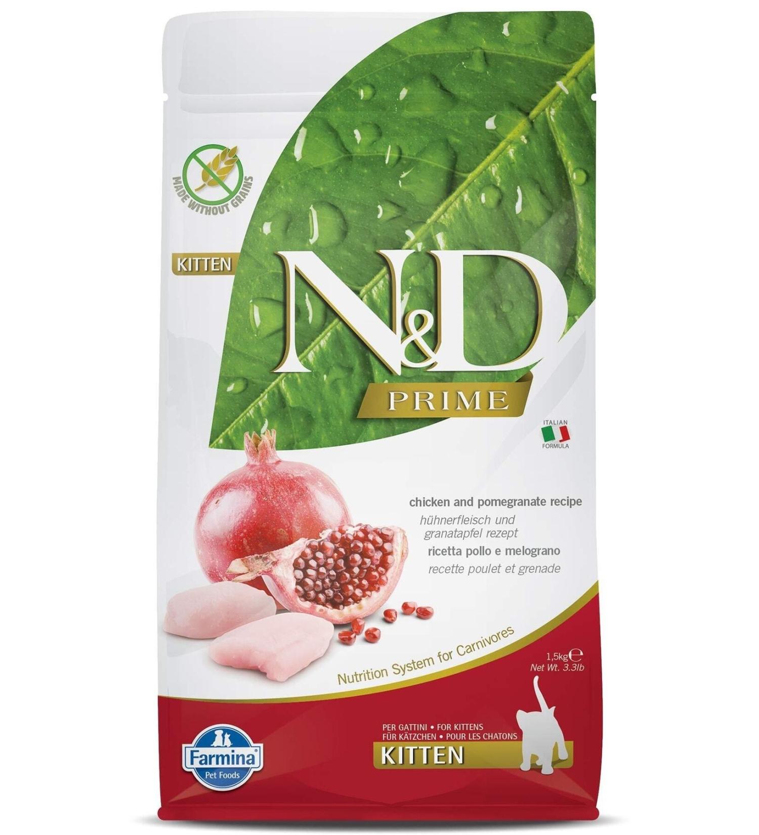 N & D Nd Grain Free Kitten Chicken Pomegranate Kitten Cat Food 1.5 Kg Nd Prime