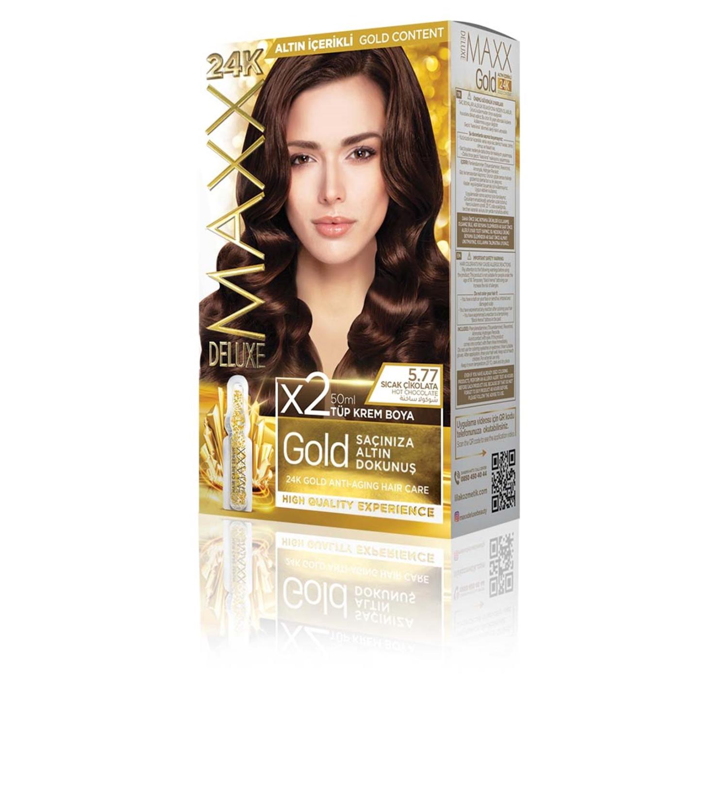 MAXX DELUXE GOLDEN SERIES 24K Gold Content Tube Dye and Hair Care Serum 30 GREAT COLORS (2X50 ML) - Buy Online on GoSupps.com