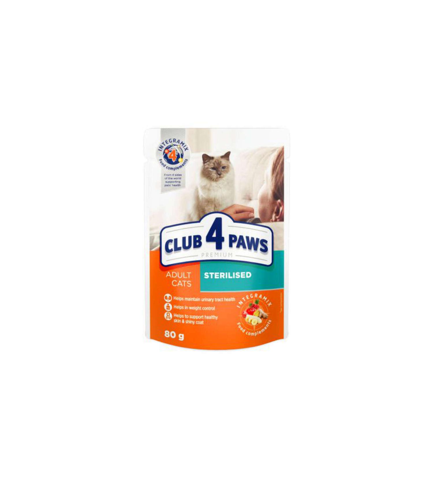 Club4Paws PREMIUM FOOD FOR NEUTRAL CATS 80 GR X 5 PIECES 82071