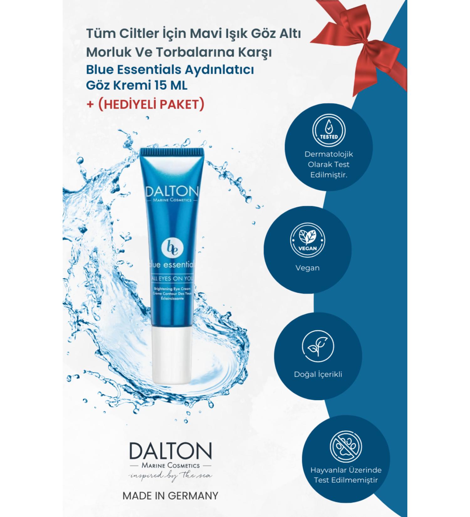 DALTON MARINE COSMETICS Blue Light for All Skin Types Against Dark Circles and Bags Under Eyes Blue Essentials Brightening Eye Cream - Buy Online on GoSupps.com