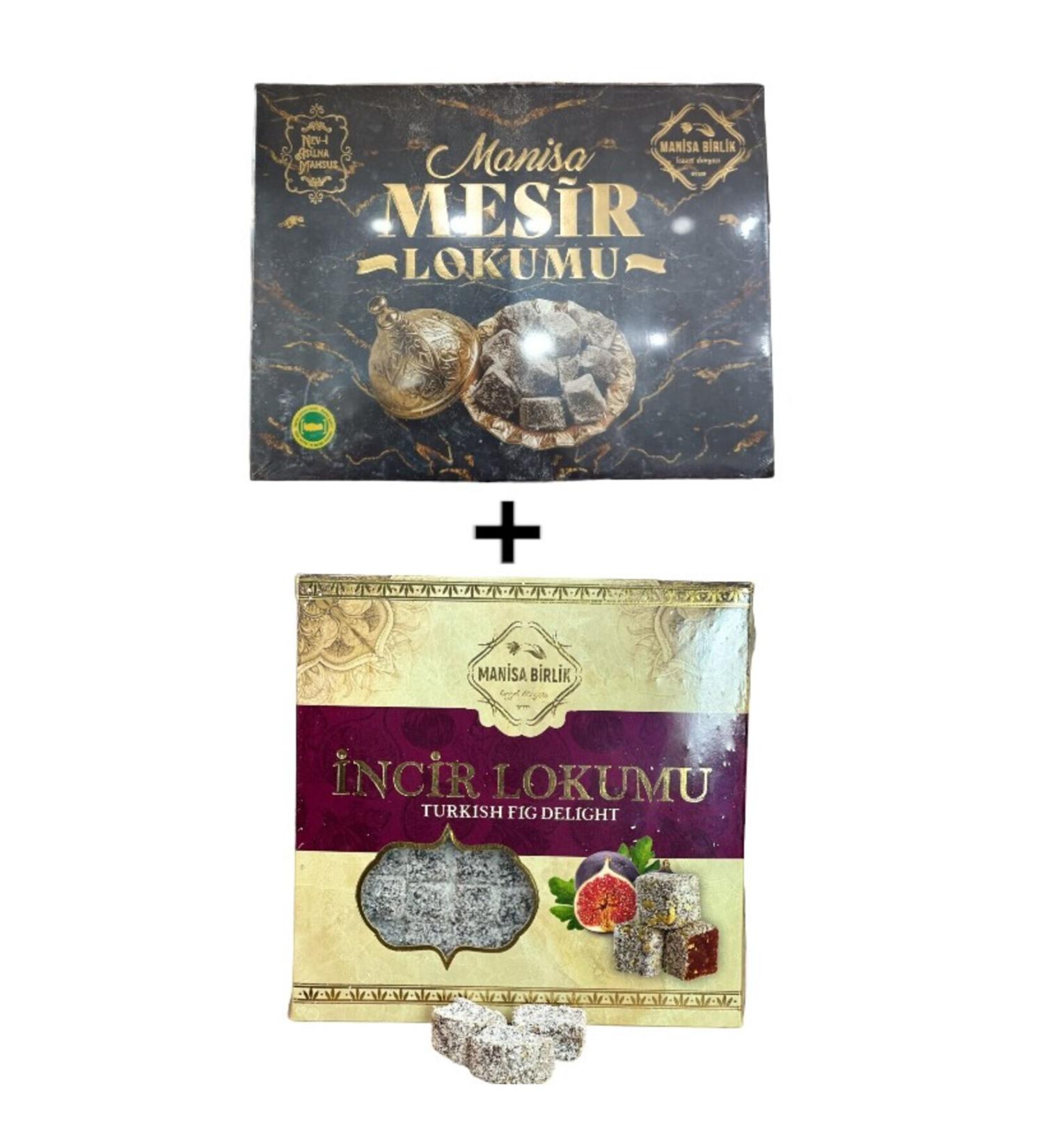 MAN SA B RL K Mesir Turkish Delight 300 gr + Fig Turkish Delight 300 gr 2 Piece Set 4 Pieces