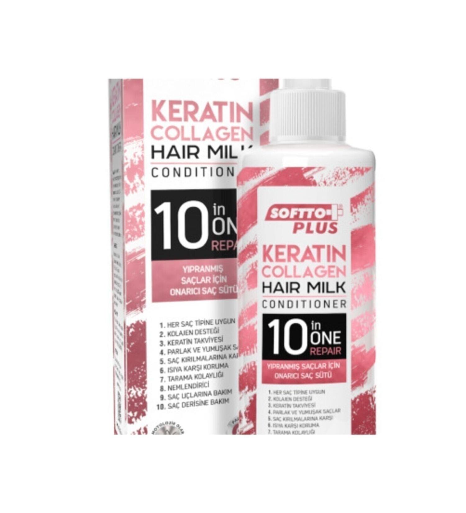 Softto Plus KERAT N COLLAGEN CARE MILK SPECIAL FOR SENSITIVE HAIR 250 ML KEYON971