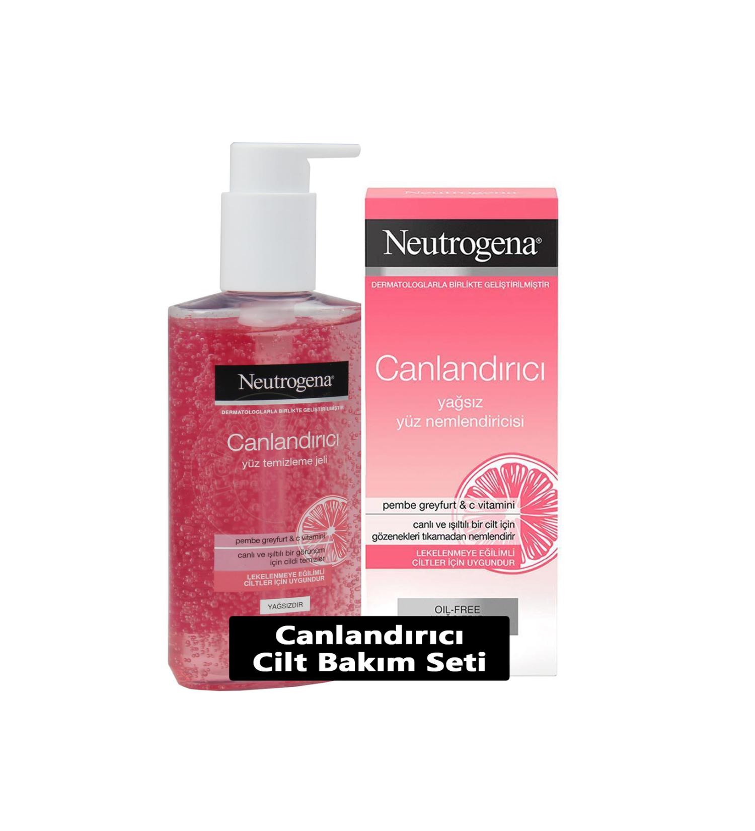 Neutrogena Revitalizing Pink Grapefruit Facial Cleanser 200ml Oil-Free Moisturizer 50ml