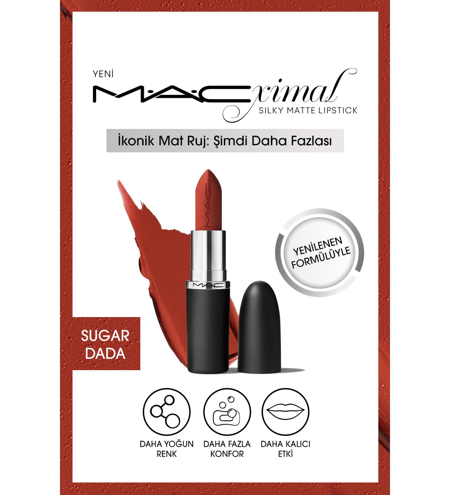 Mac NEW Permanent - Sugar Dada - M A CXIMAL Silky Matte Lipstick Moisturizing Effect Lipstick 3.5 G