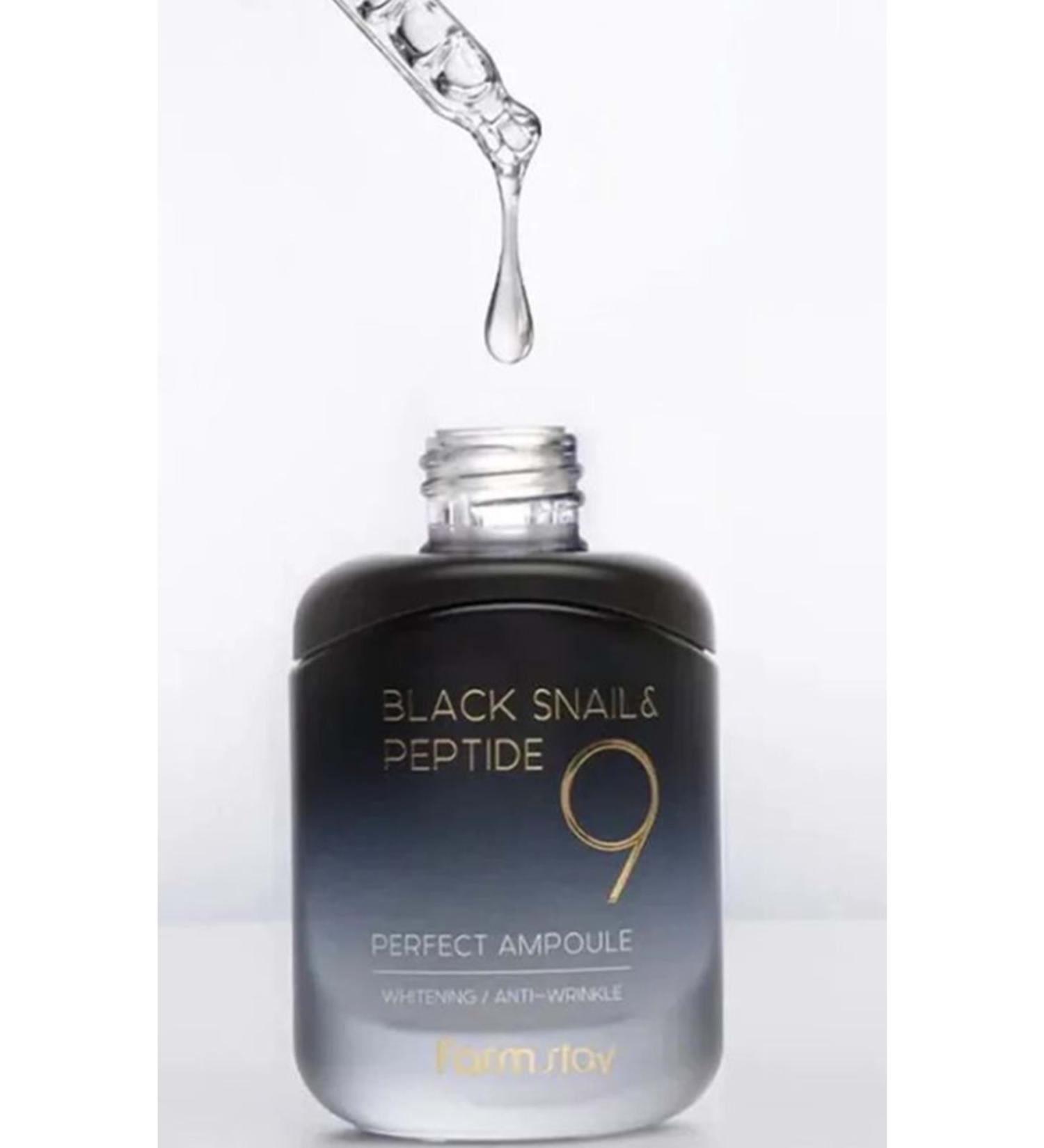 Farmstay Farm Stay Black Snail & Peptide9 Perfect Ampoule Regenerating Serum with Snail Extract and 9 Peptides