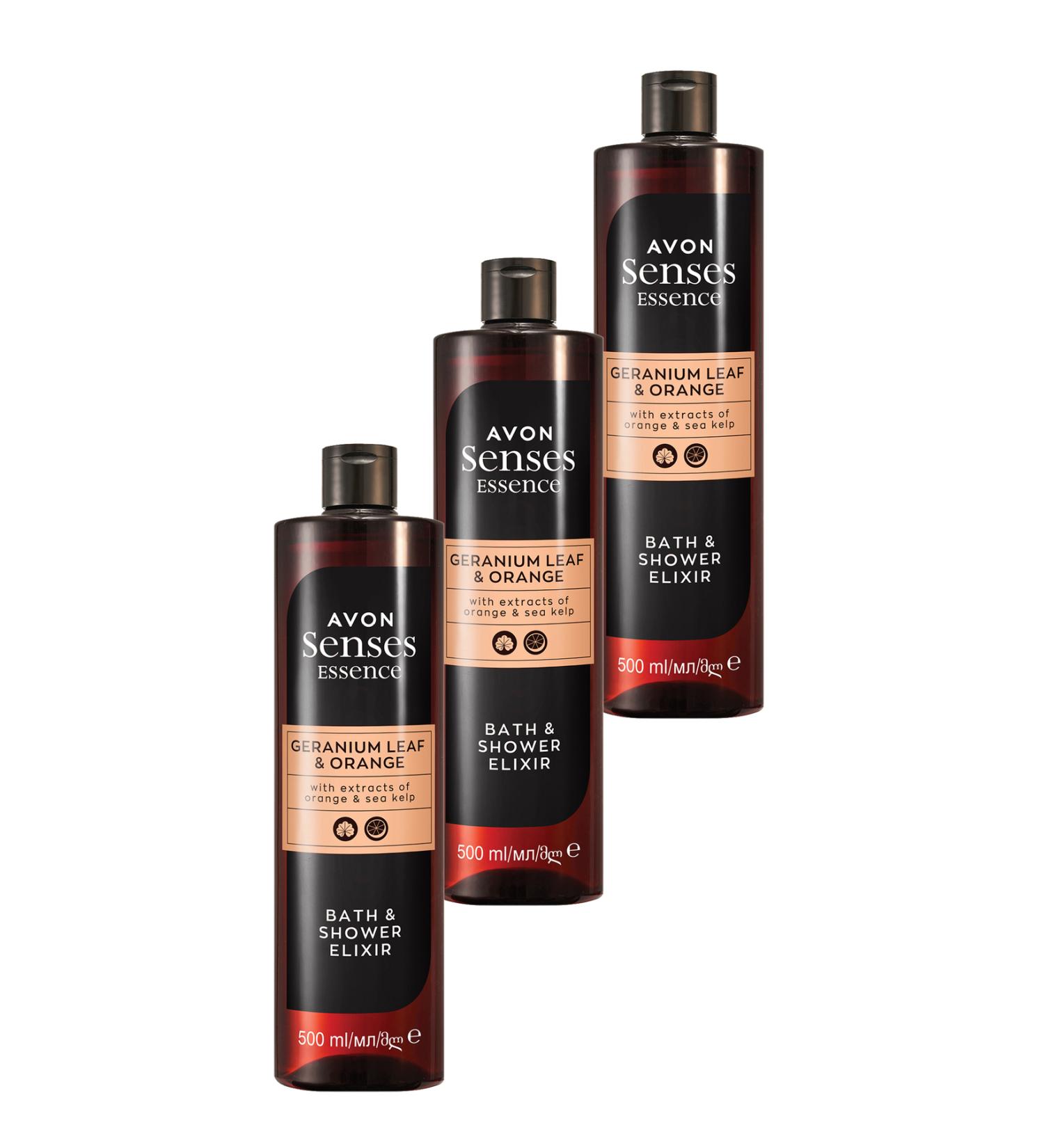 Avon Senses Essence Geranium Leaf and Partakal Scented Shower Gel 500 Ml. Triple Set - Buy Online on GoSupps.com