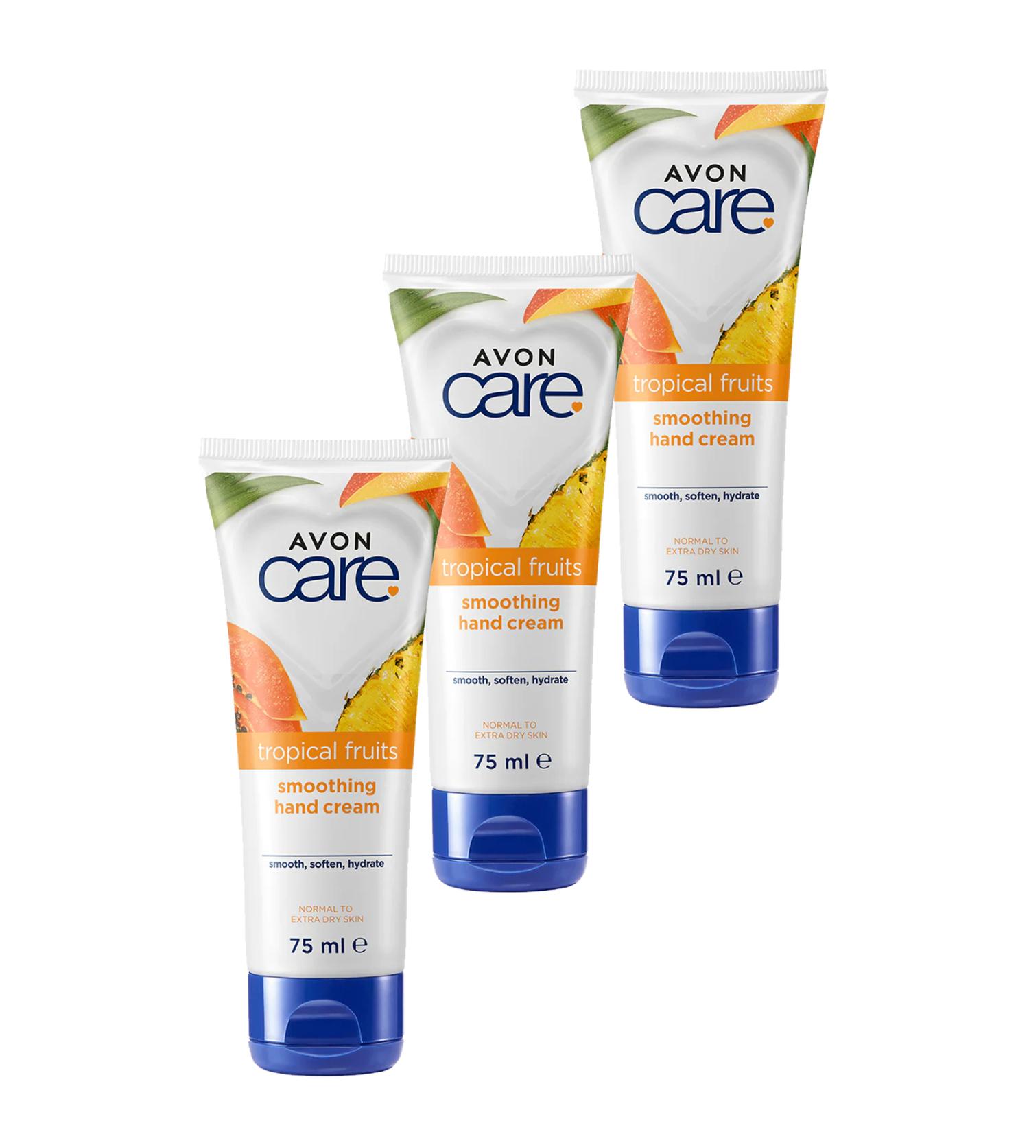 Avon Care Tropical Fruits Pineapple Mango and Papaya Extract Hand Cream 75 Ml. Set of Three - Buy Online on GoSupps.com