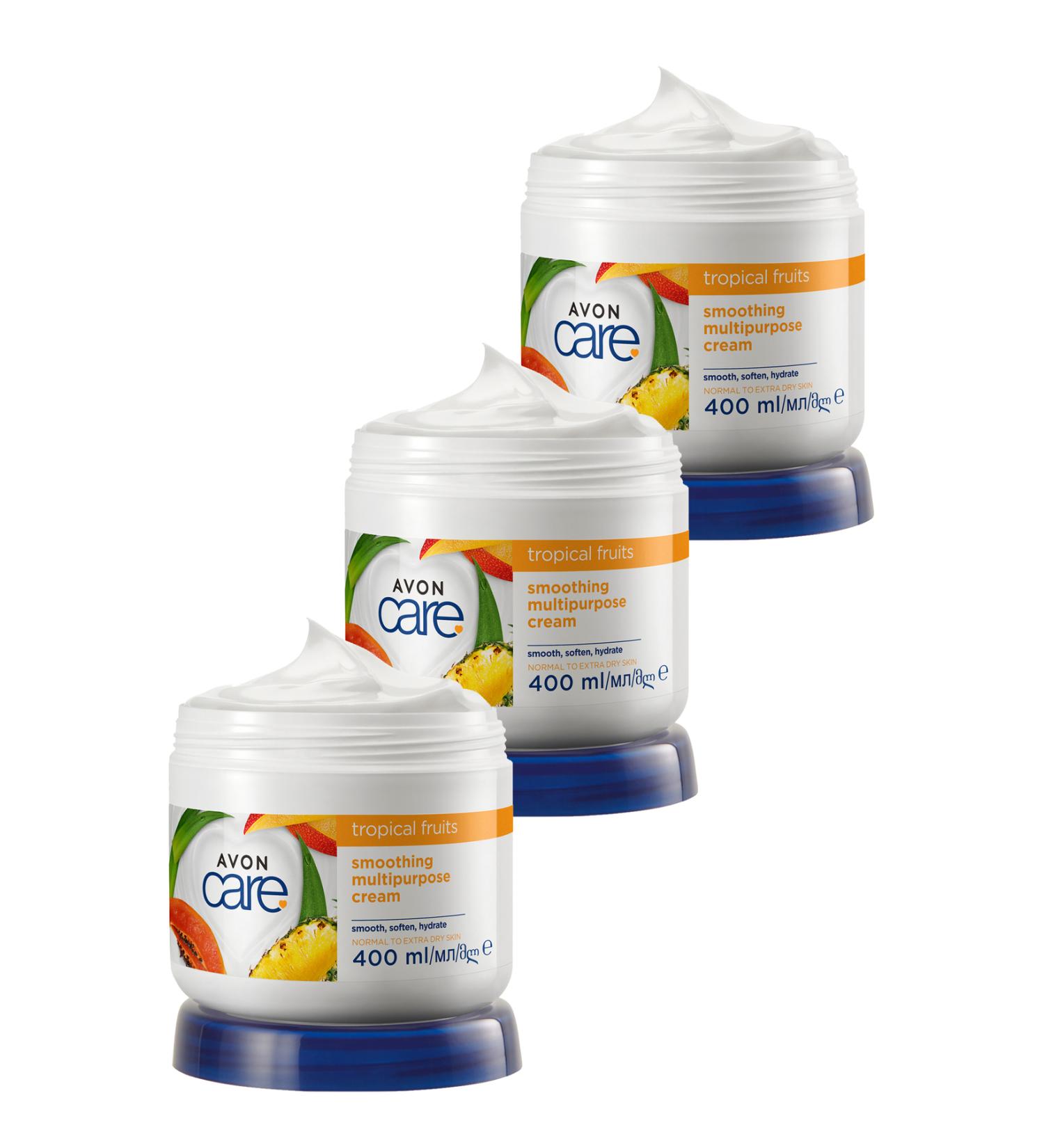 Avon Care Tropical Fruits Pineapple Mango and Papaya Extract Hand and Body Cream 400 Ml. Triple Set - Buy Online on GoSupps.com