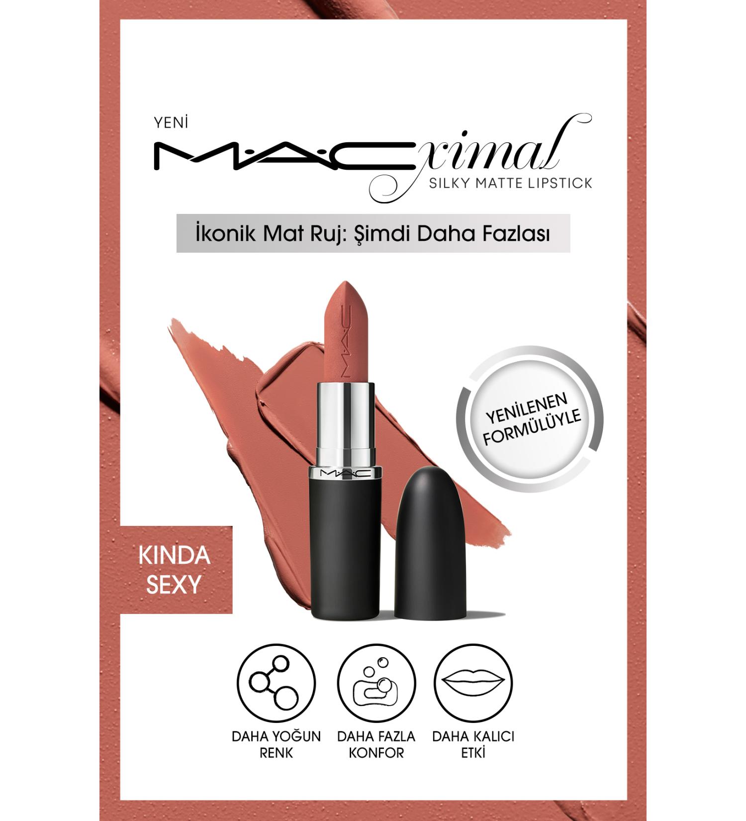 Mac M A CXIMAL Silky Matte Lipstick-Kinda Sexy-Intense Color Moisturizing Lipstick 3.5 g - Buy Online on GoSupps.com