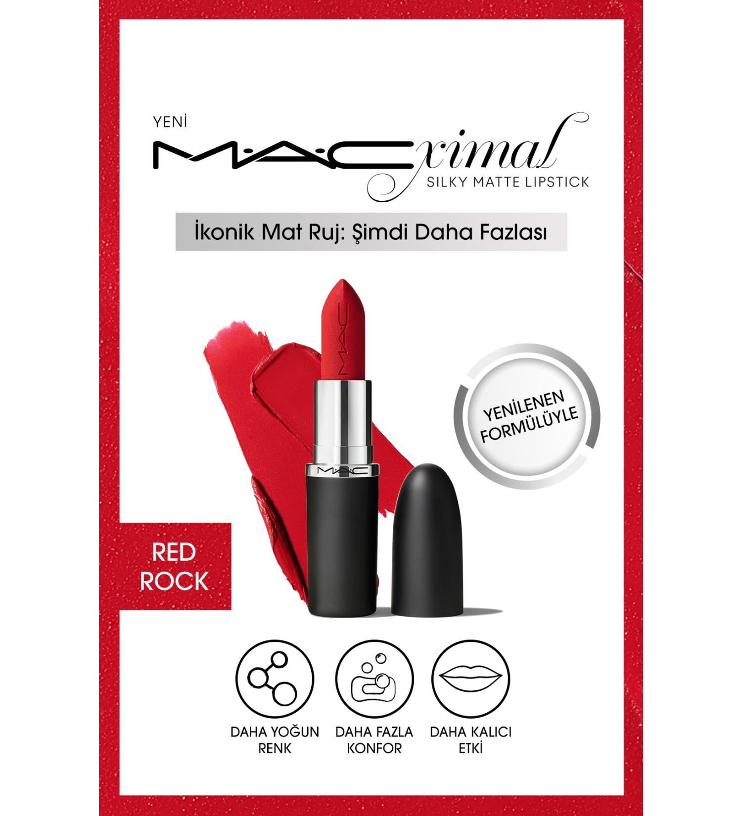 Mac XIMAL Silky Matte Lipstick-Red Rock-Intense Color Moisturizing Lipstick 3.5 g