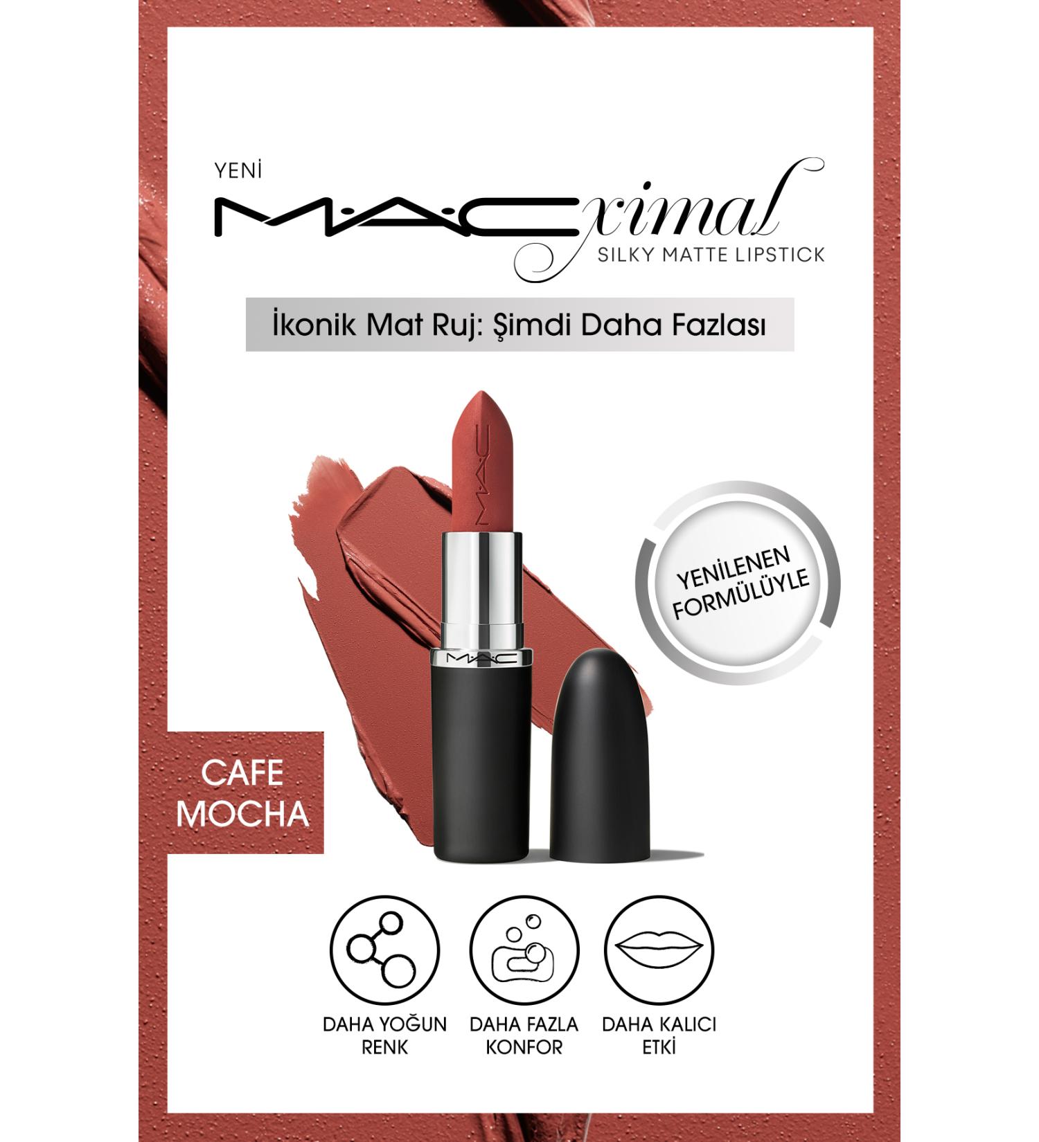 Mac CAFE MOCHA-M A CXIMAL Silky Matte Lipstick Intense Color Moisturizing Lipstick 3.5 g - Buy Online on GoSupps.com