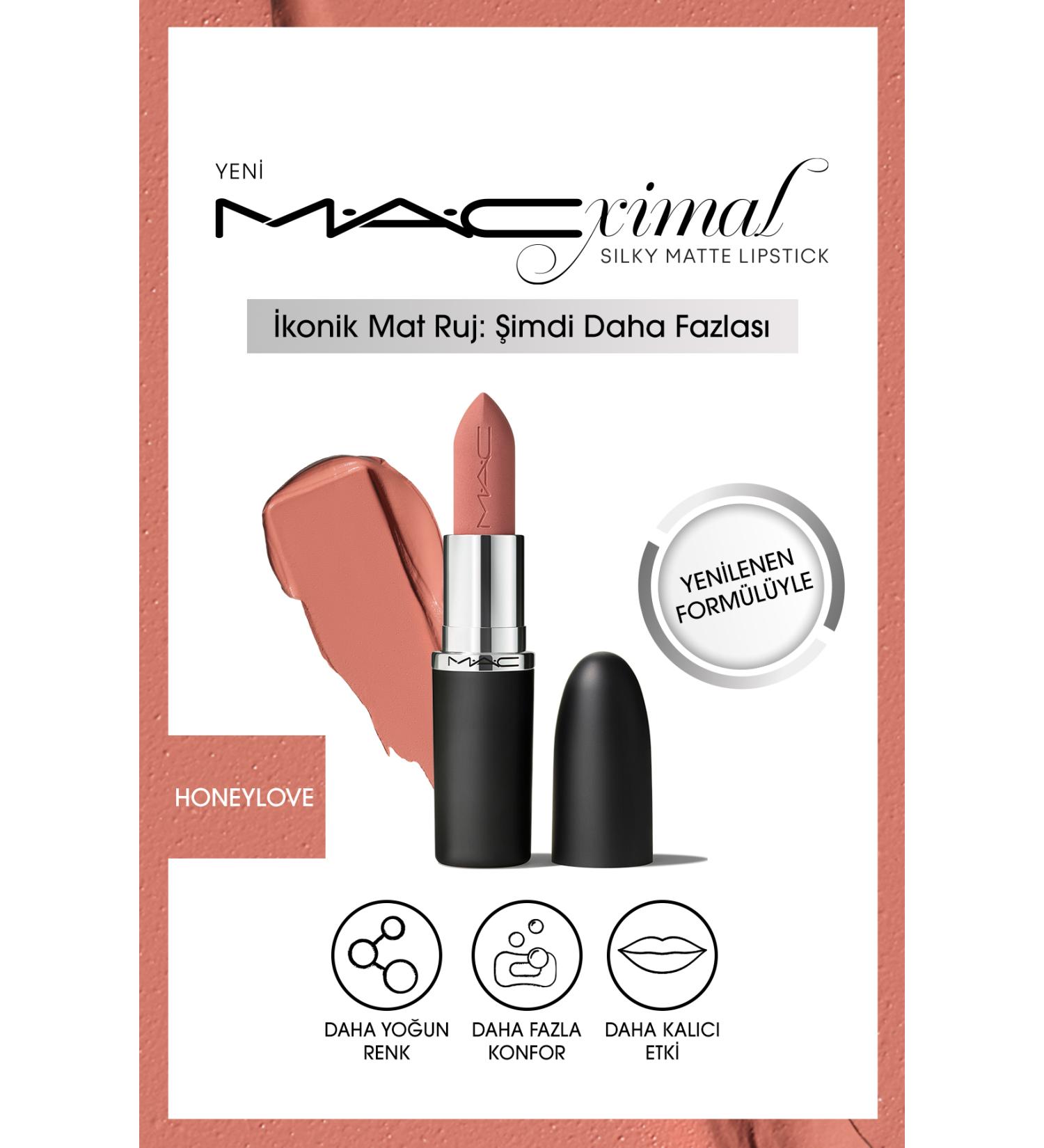 Mac HONEYLOVE-M A CXIMAL Silky Matte Lipstick Intense Color Moisturizing Lipstick 3.5 g - Buy Online on GoSupps.com