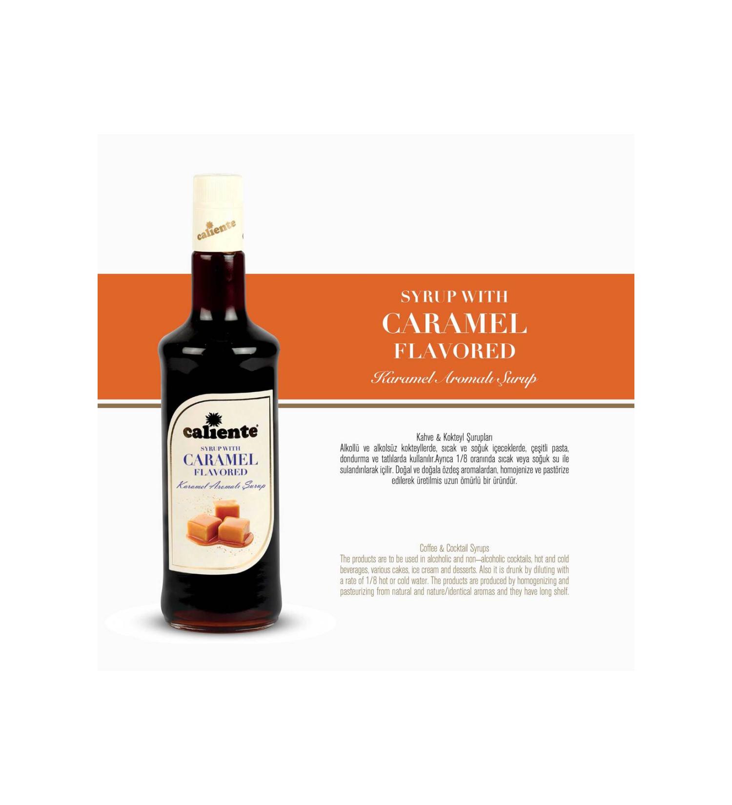 CAL ENTE Caliente Caramel Flavored Syrup 70 cl Glass Bottle