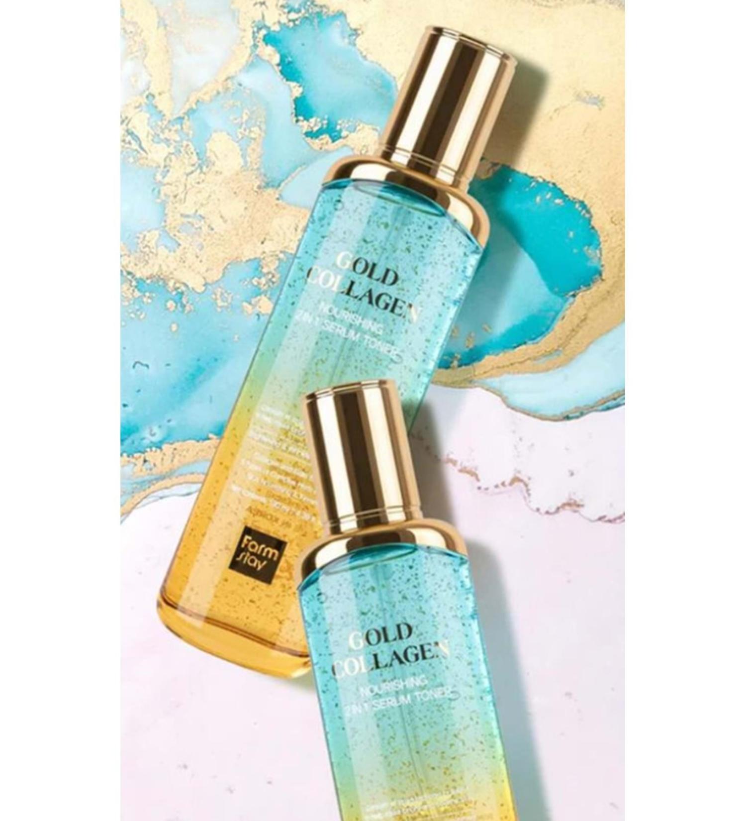 Farmstay FARM STAY GOLD COLLAGEN NOURISHING 2 IN 1 SERUM TONER