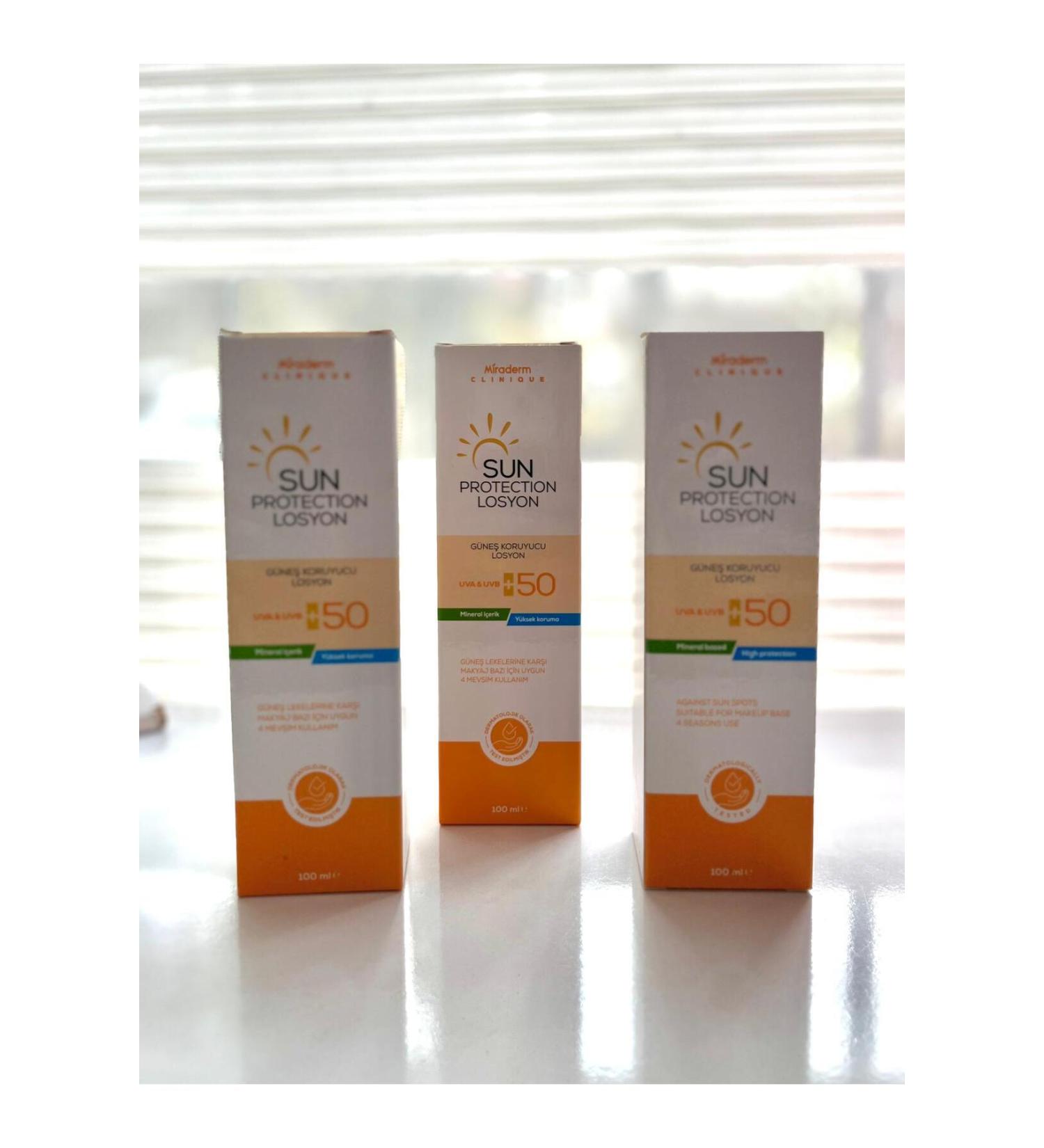 Miraderm Sun Protection SPF 50+ Sunscreen 100ml 3-Piece Set - Buy Online on GoSupps.com