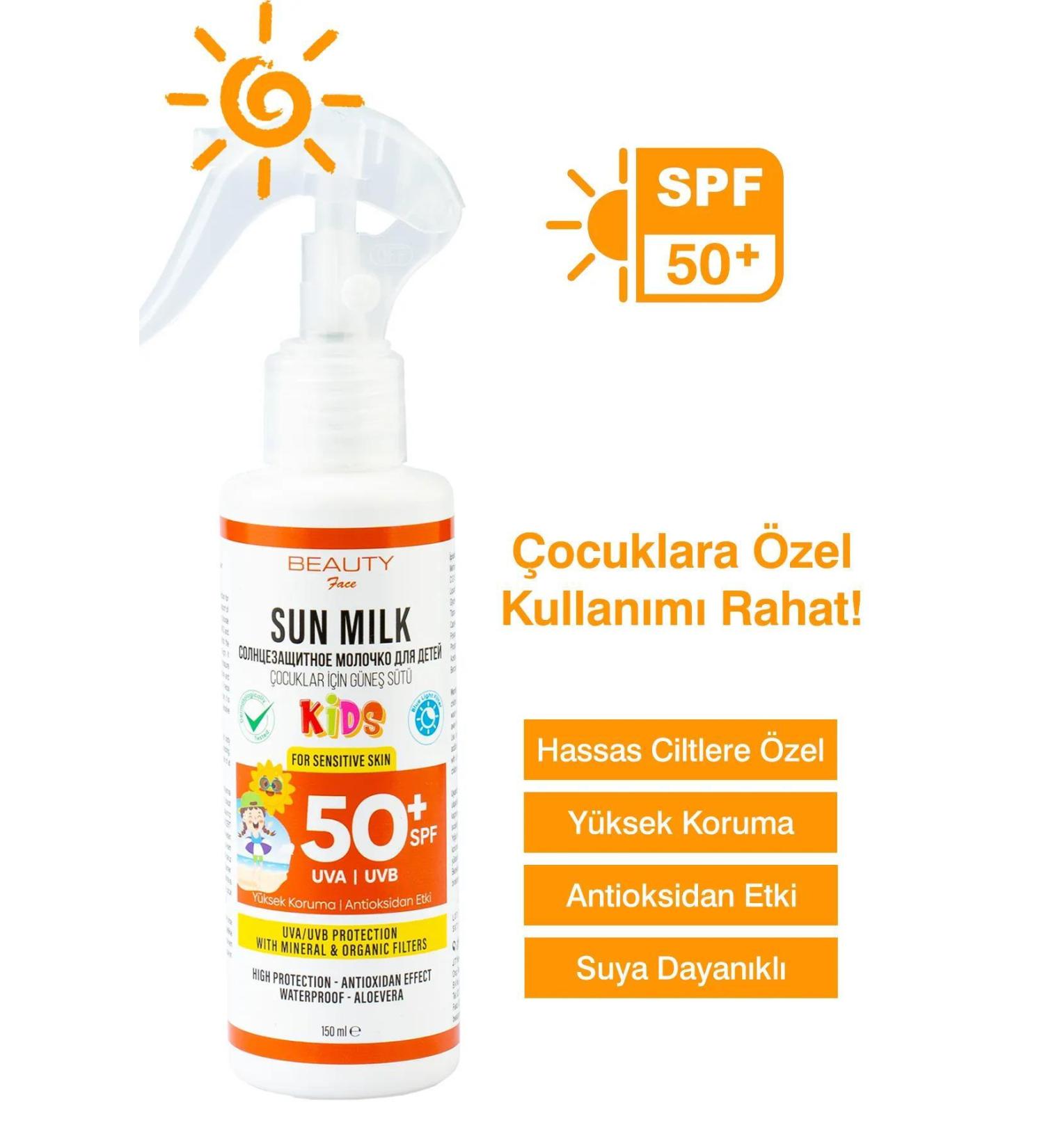 Beauty Collection Beauty Face 50+SPF Sun Milk for Children 150 ml