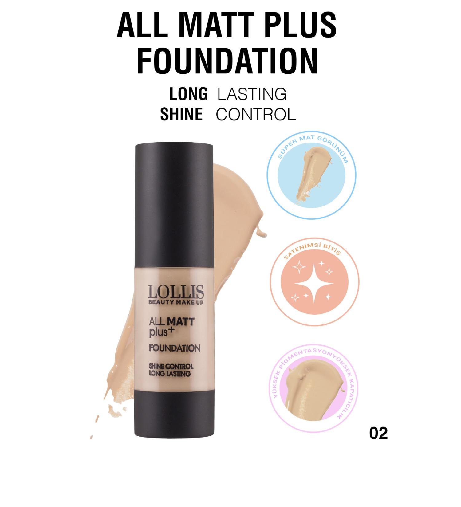 Lollis All Mat Plus Foundation 02 / All Mat Plus Foundation Color No: 02 Light Medium Tone - Buy Online on GoSupps.com