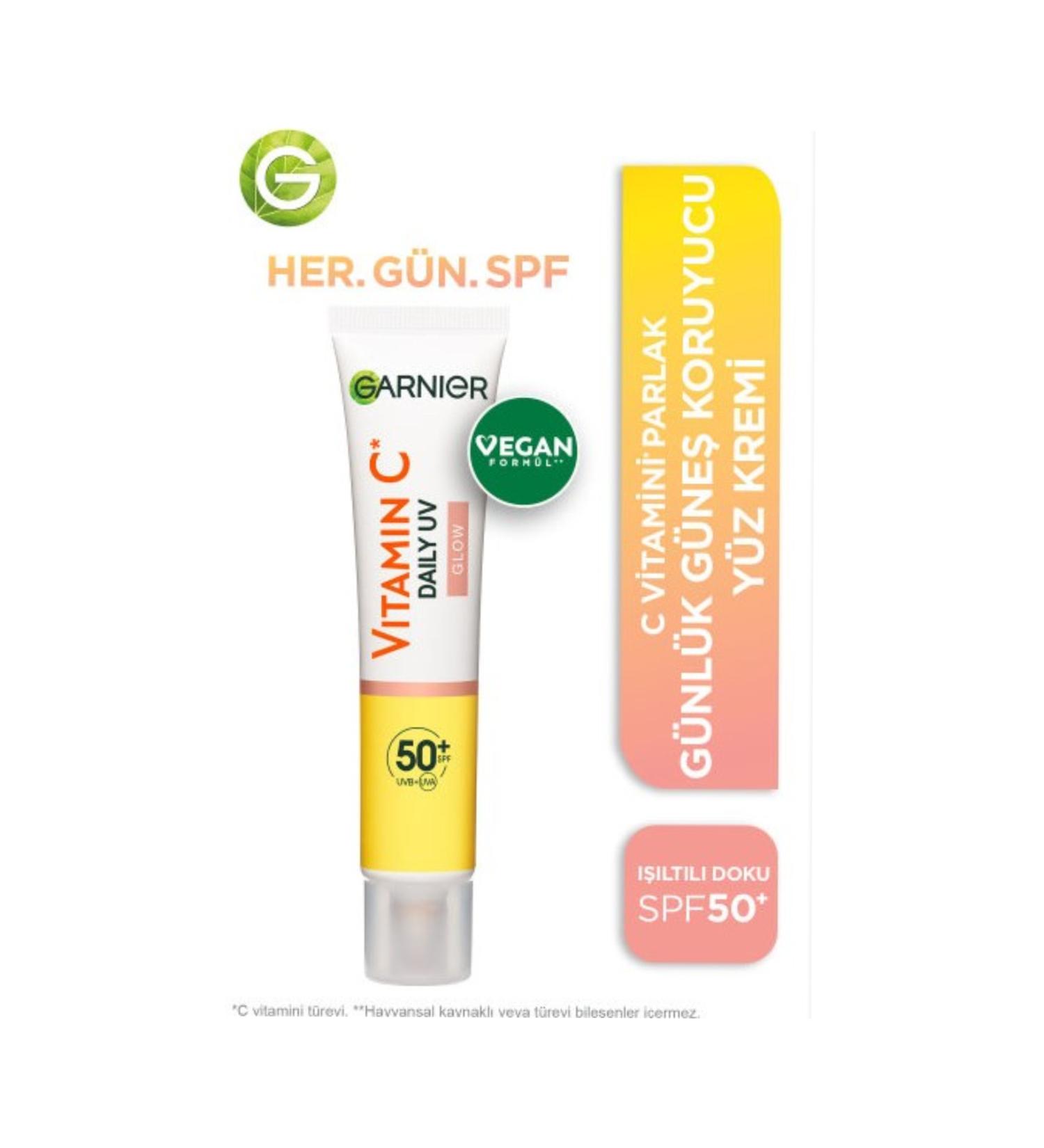 Garnier Vitamin C Bright Daily Sunscreen Fluid Face Cream Luminous Texture SPF50+ 40ml