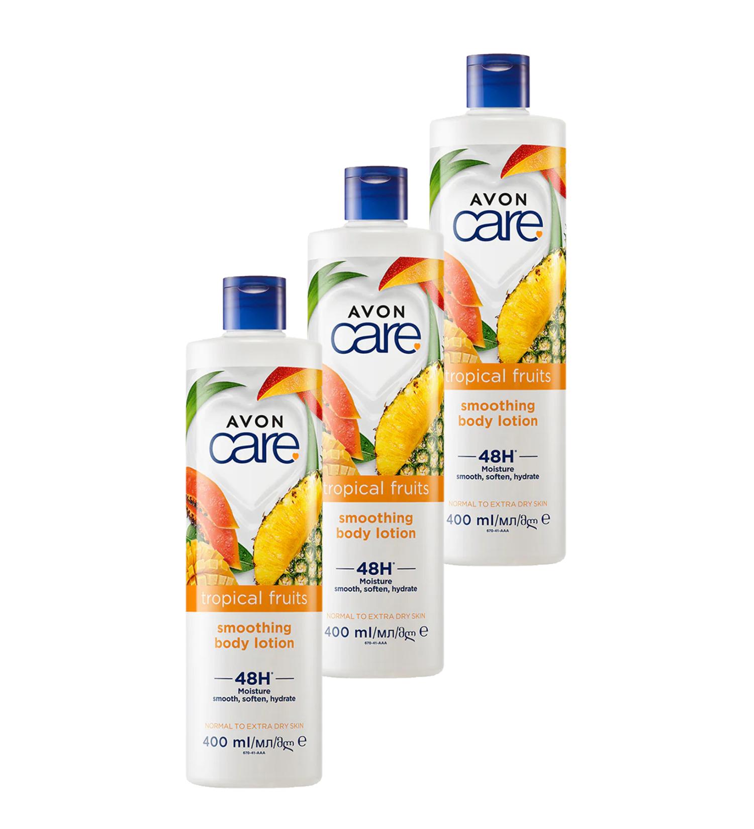 Avon Care Tropical Fruits Pineapple Mango and Papaya Extract Body Lotion 400 Ml. Triple Set - Buy Online on GoSupps.com