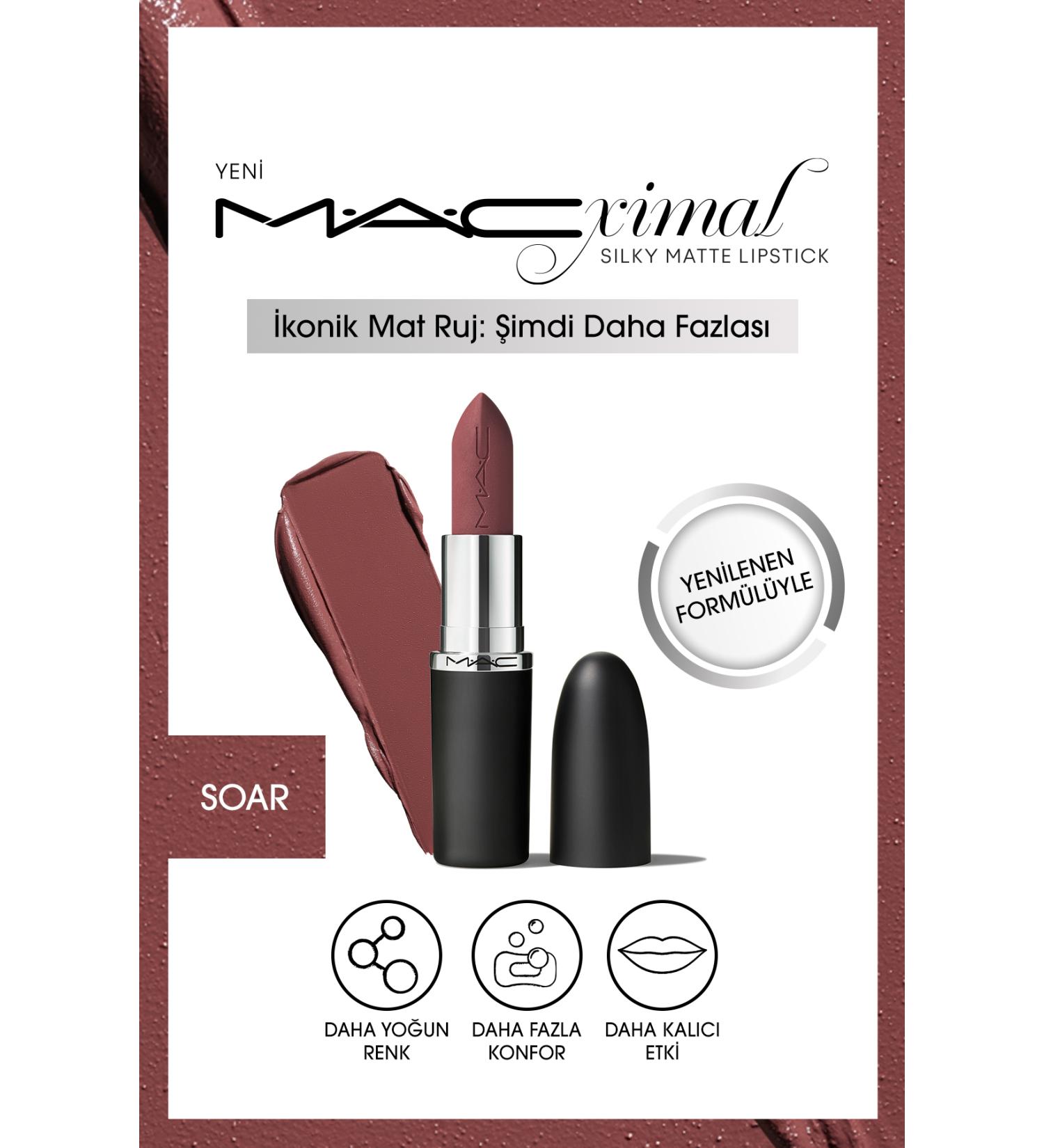 Mac NEW Permanent - Soar - M A CXIMAL Silky Matte Lipstick Moisturizing Effect Lipstick 3.5 G