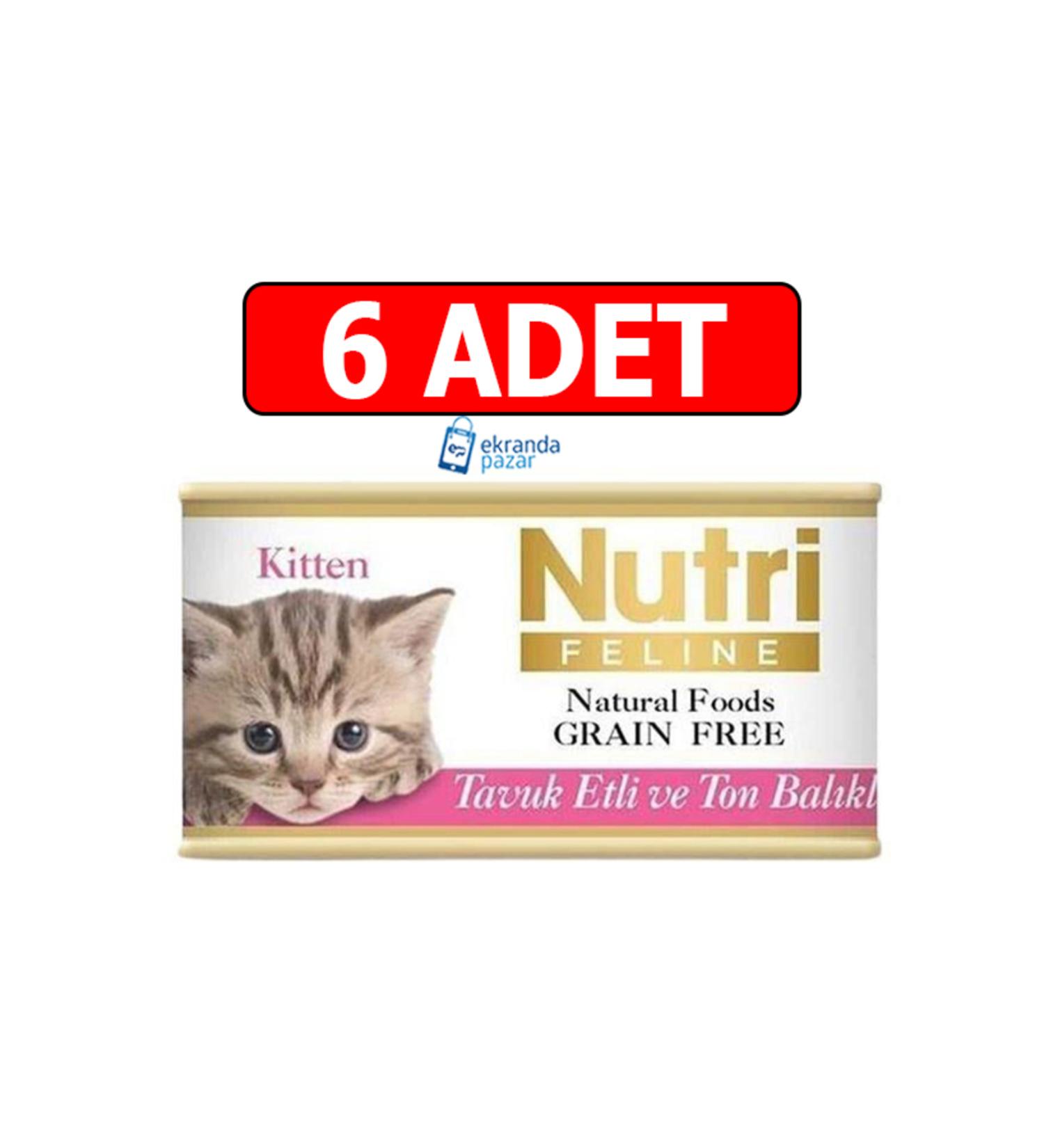Nutri feline grain-free chicken and tuna kitten wet food 85gr x 6pcs