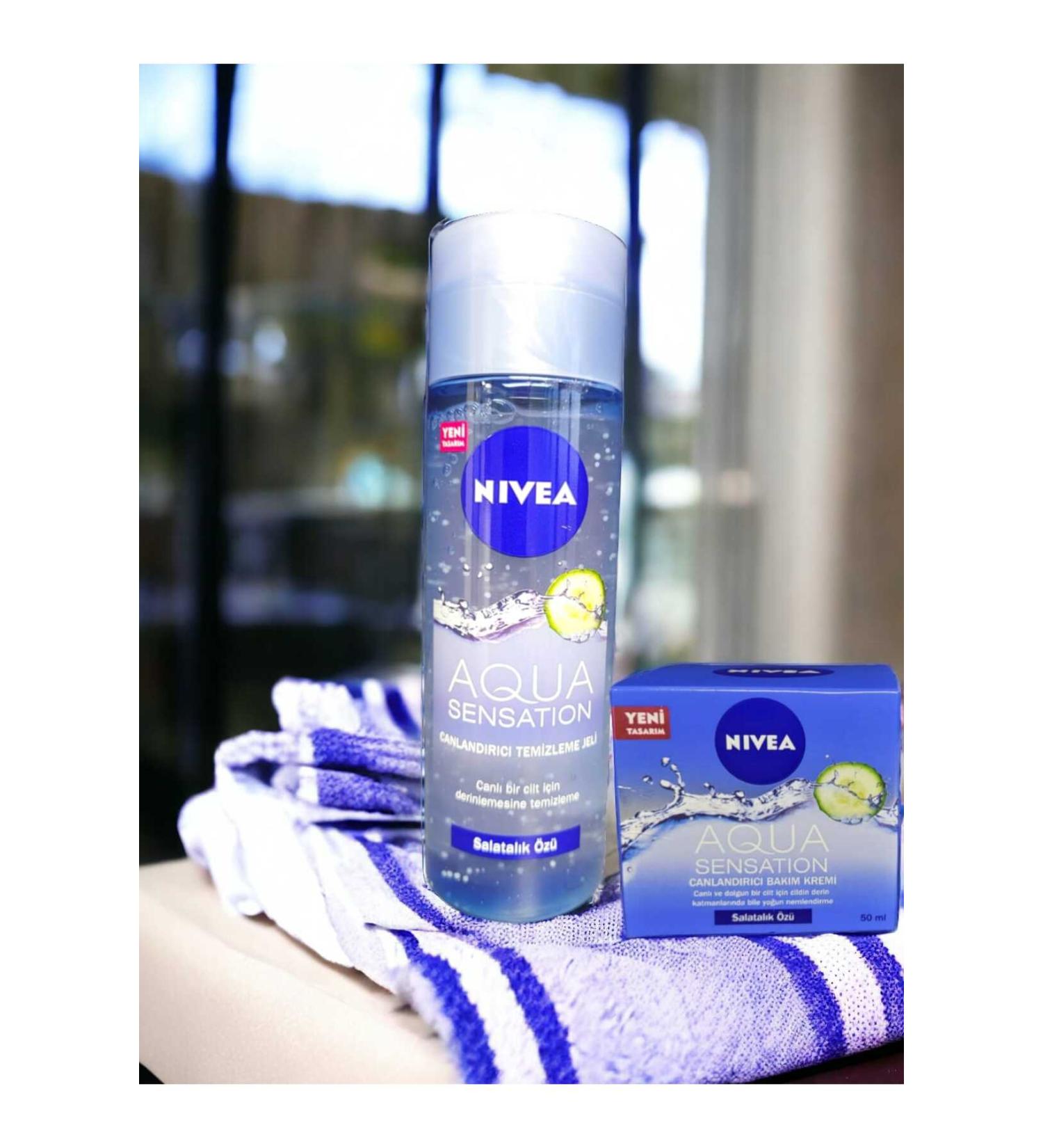 NIVEA Aqua Sensation Cucumber Extract Revitalizing Cleansing Gel & Cream 2 Products