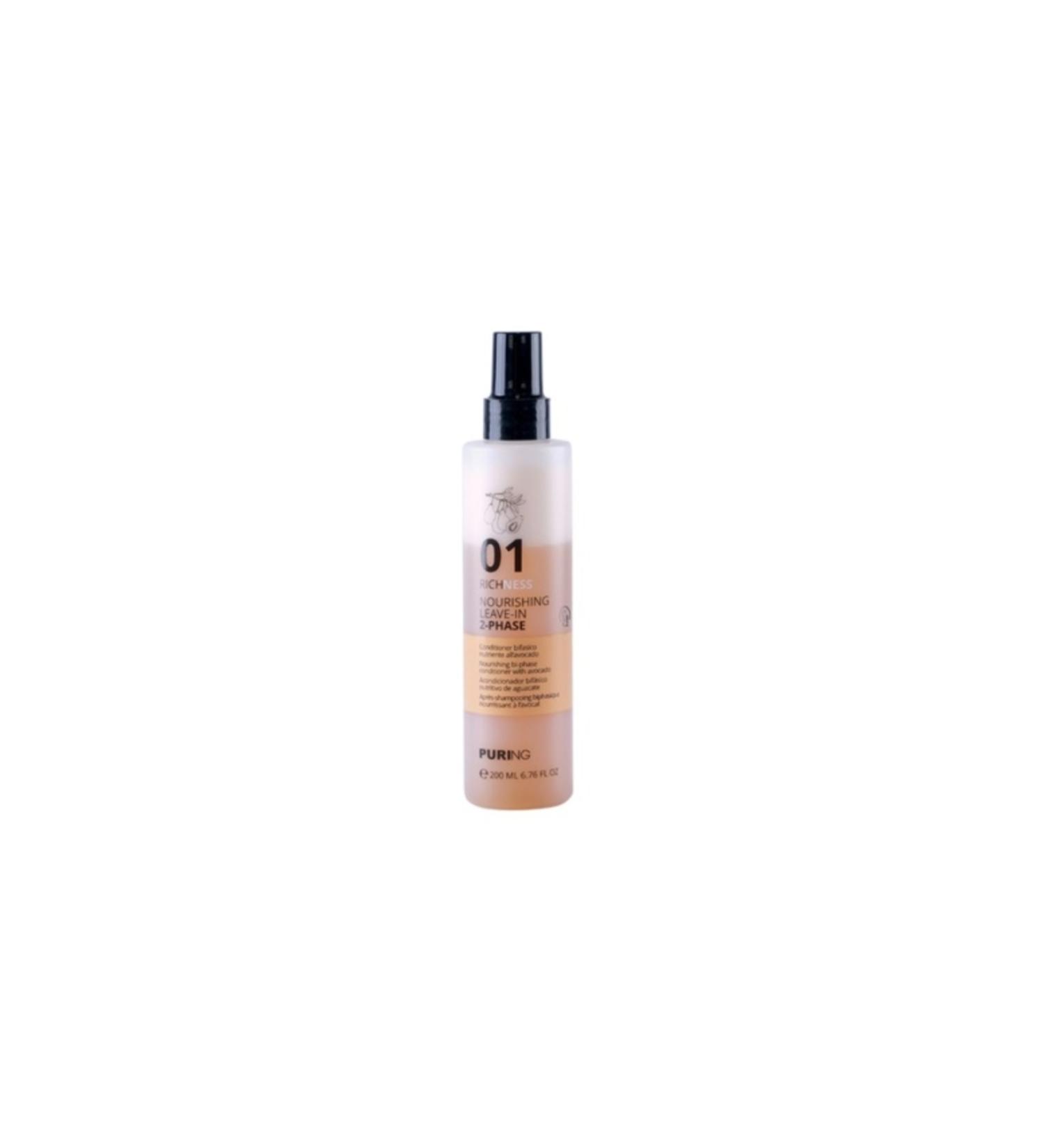 PURING Moisturizing Leave-In Care Cream for Damaged and Dry Hair with Almond Oil 200ml