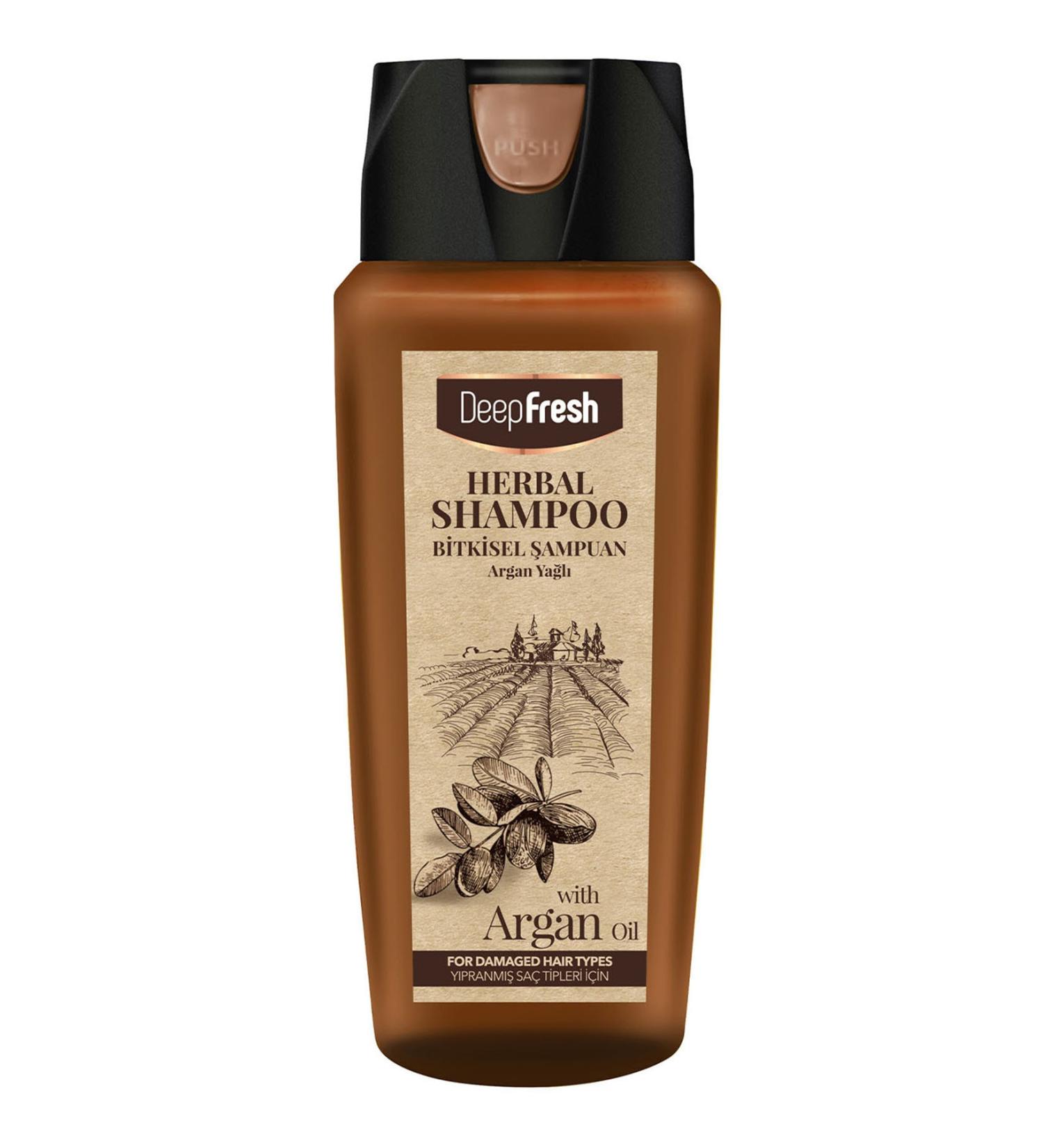 Deep Fresh Herbal Shampoo Argan Oil Essence Damaged Hair 500 Ml - Buy Online on GoSupps.com