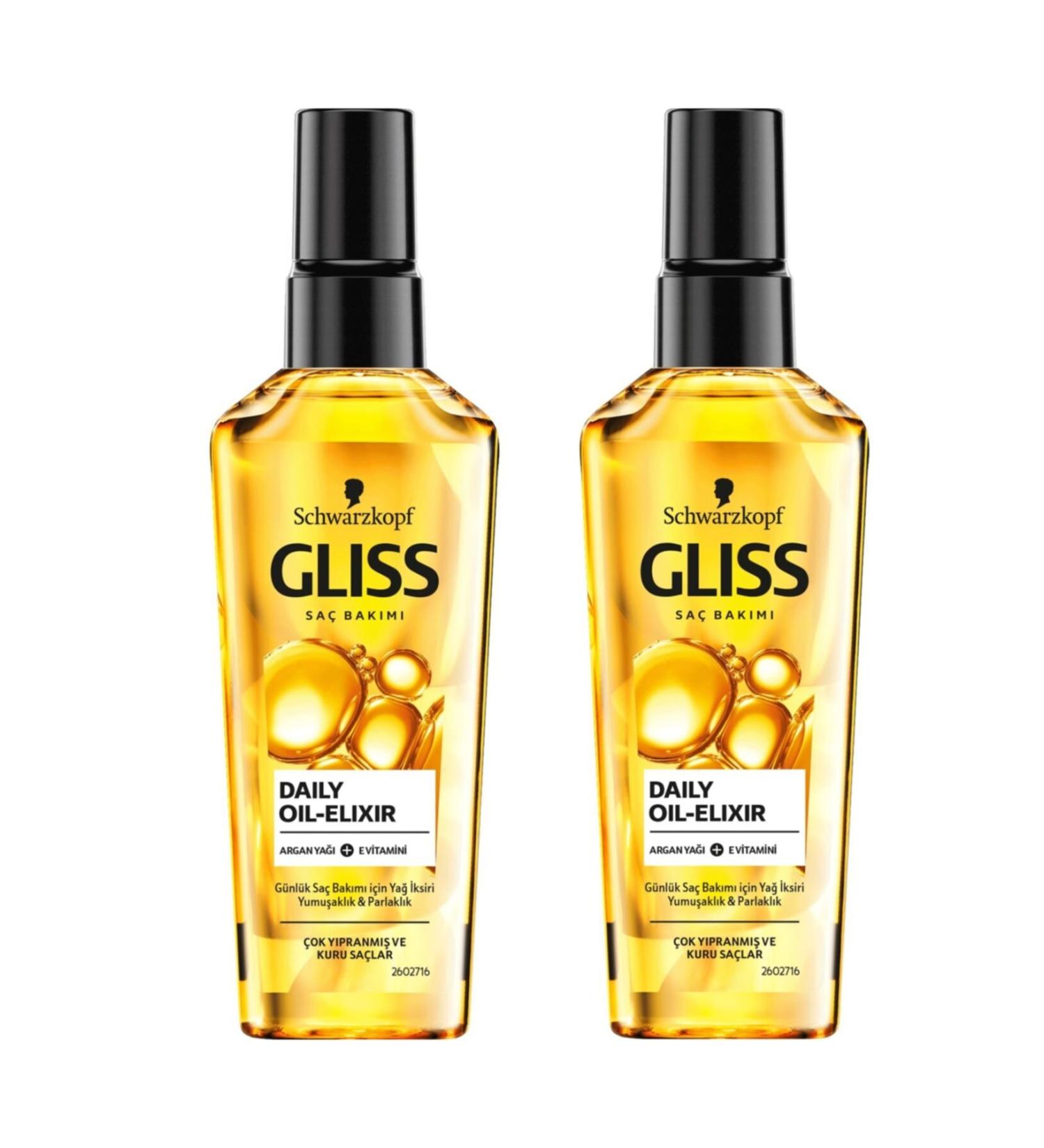Gliss Ultimate Oil Elixir Nourishing Oil Elixir - With Amino Acids and Argan Oil 75 ml X 2 Pcs - Buy Online on GoSupps.com