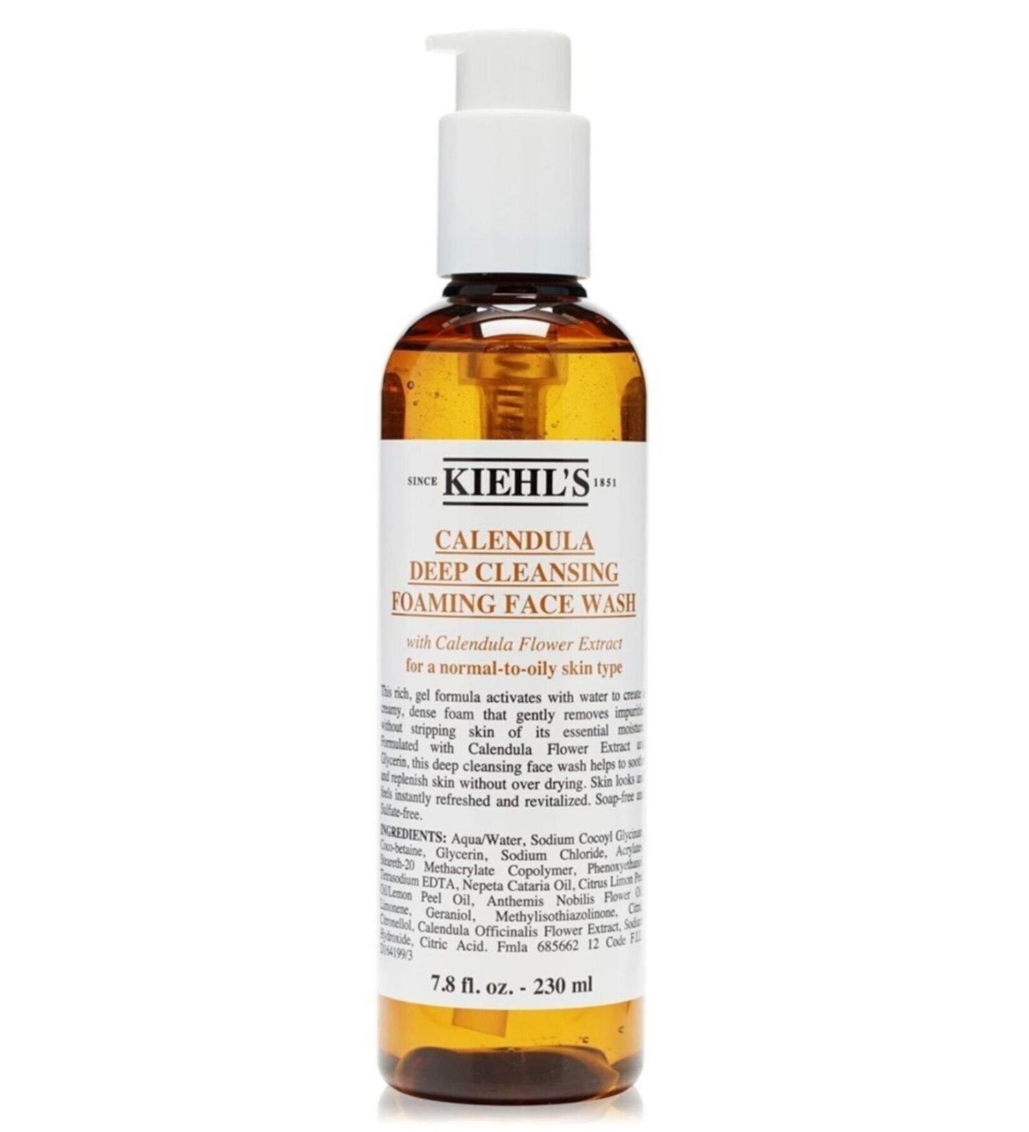 Kiehl's New York Calendula Deep Cleansing Face Wash 230ml - Foaming Cleanser with Marigold Extract