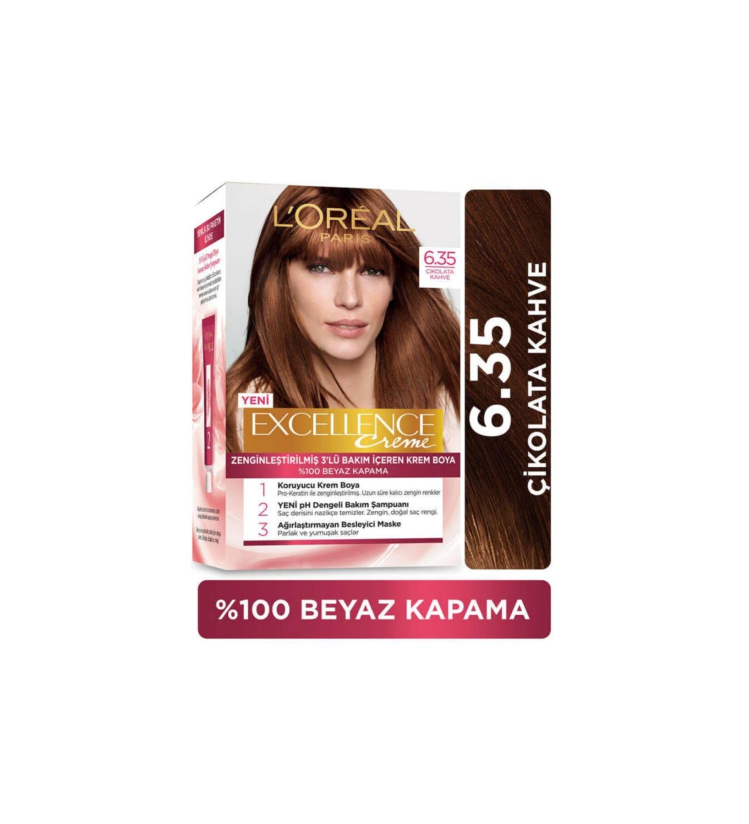 L'Oreal Paris L'or al Paris Excellence Creme Hair Dye - 6.35 Chocolate Brown - Buy Online on GoSupps.com