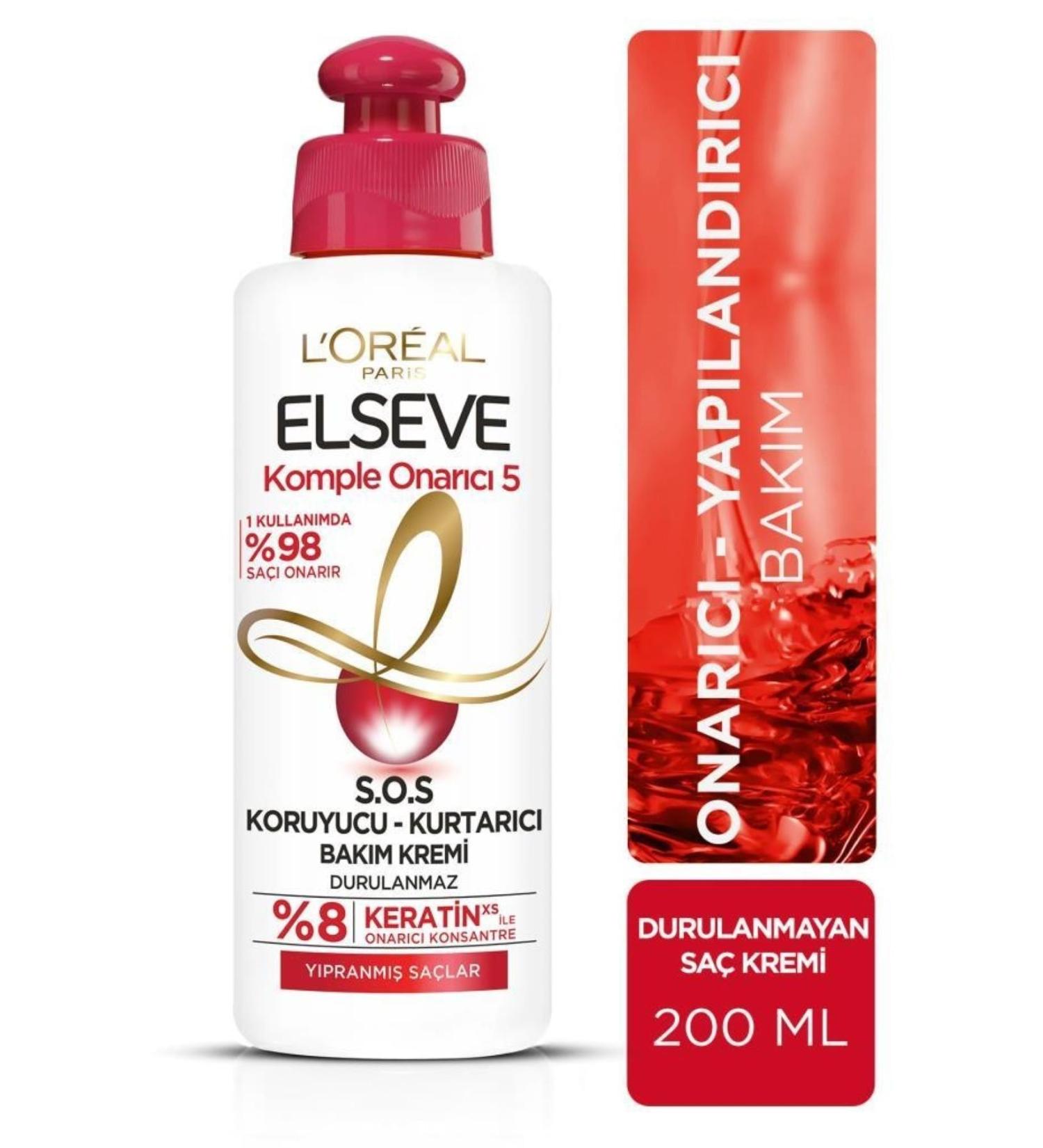 L'Oreal Paris Elseve Complete Repair 5 Sos Protective Rescue Care Cream No Rinse 200ml - Buy Online on GoSupps.com