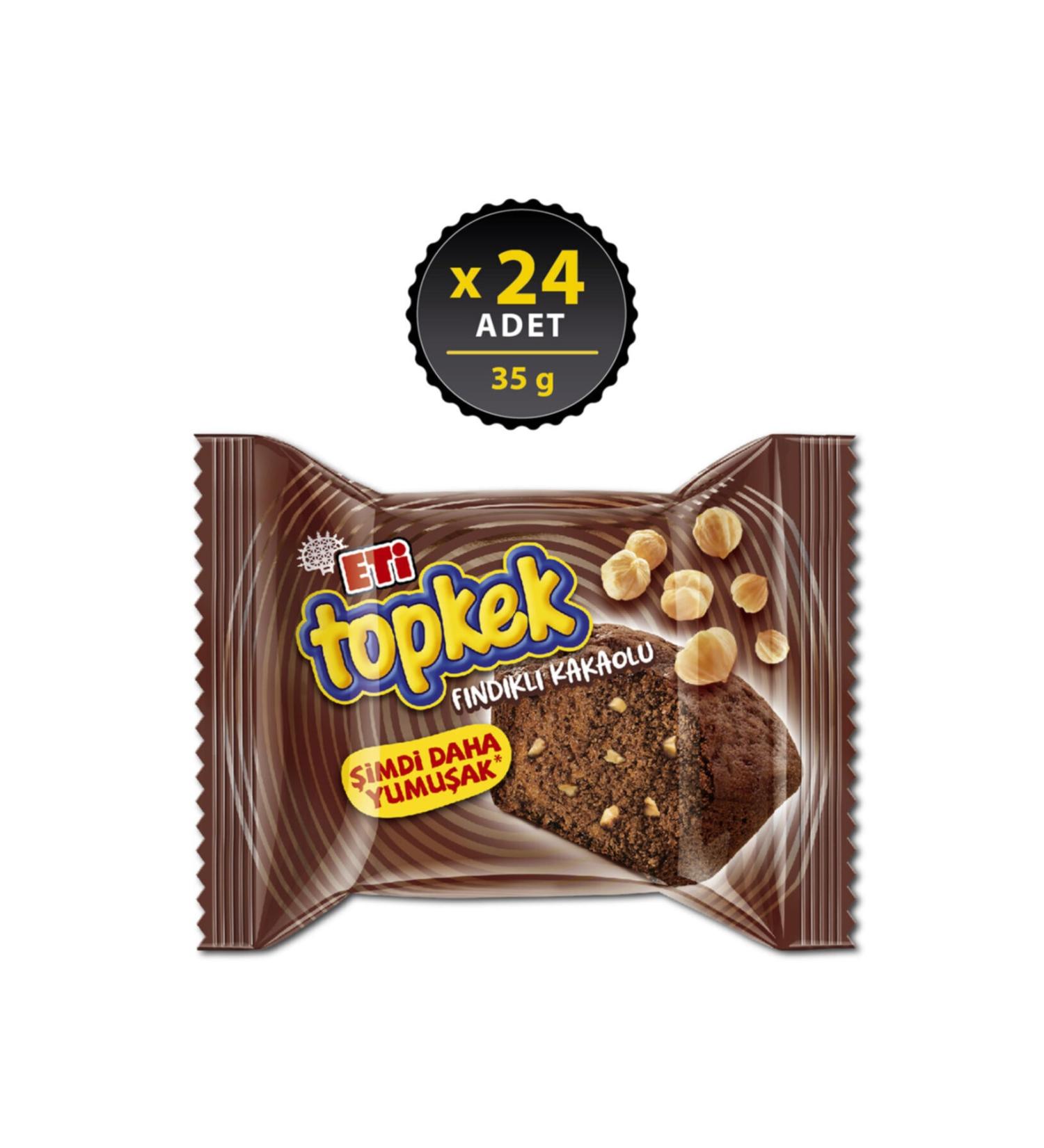 Eti Topkek Cocoa Hazelnut 35 g x 24 Pieces - Buy Online on GoSupps.com